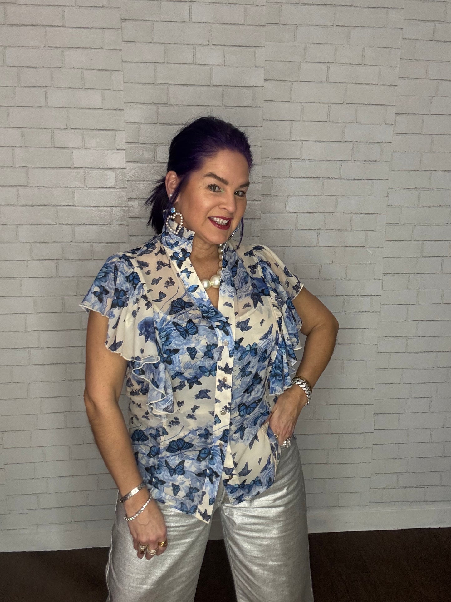 Cream Pearl Heart Earrings, AB Austrian Crystal