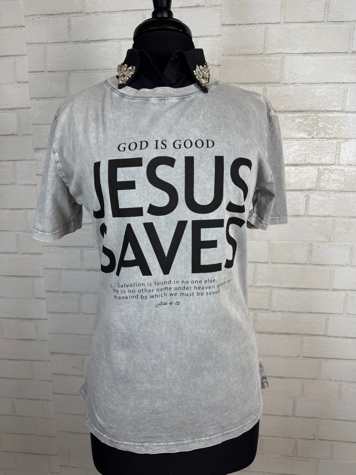 JESUS Saves Mineral Graphic Tee