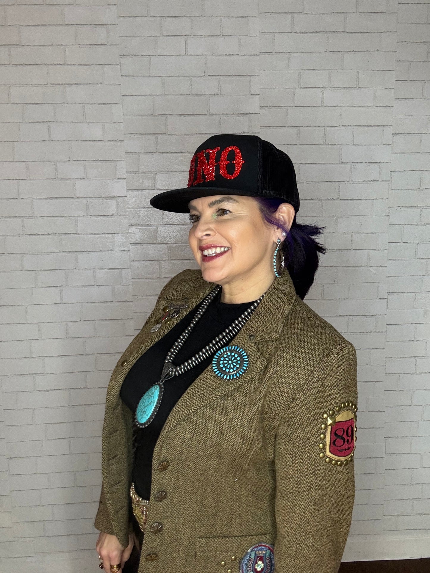 Double Silver Pearl Beads Strings Blue Stone Pendant Necklace