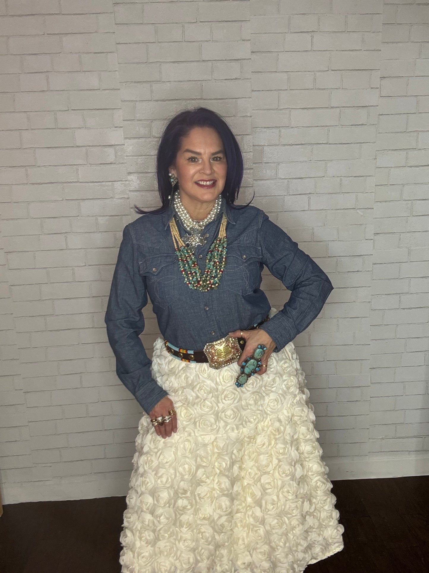 High-Waist Floral Skirt