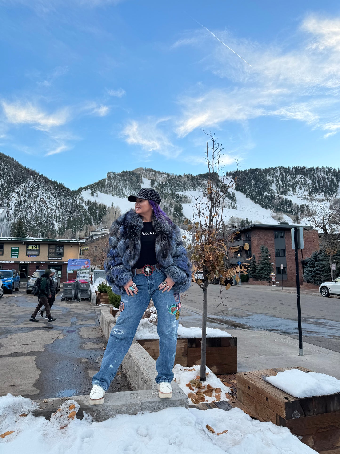Black Onyx, Coral & Mother of Pearl Cross Buckle