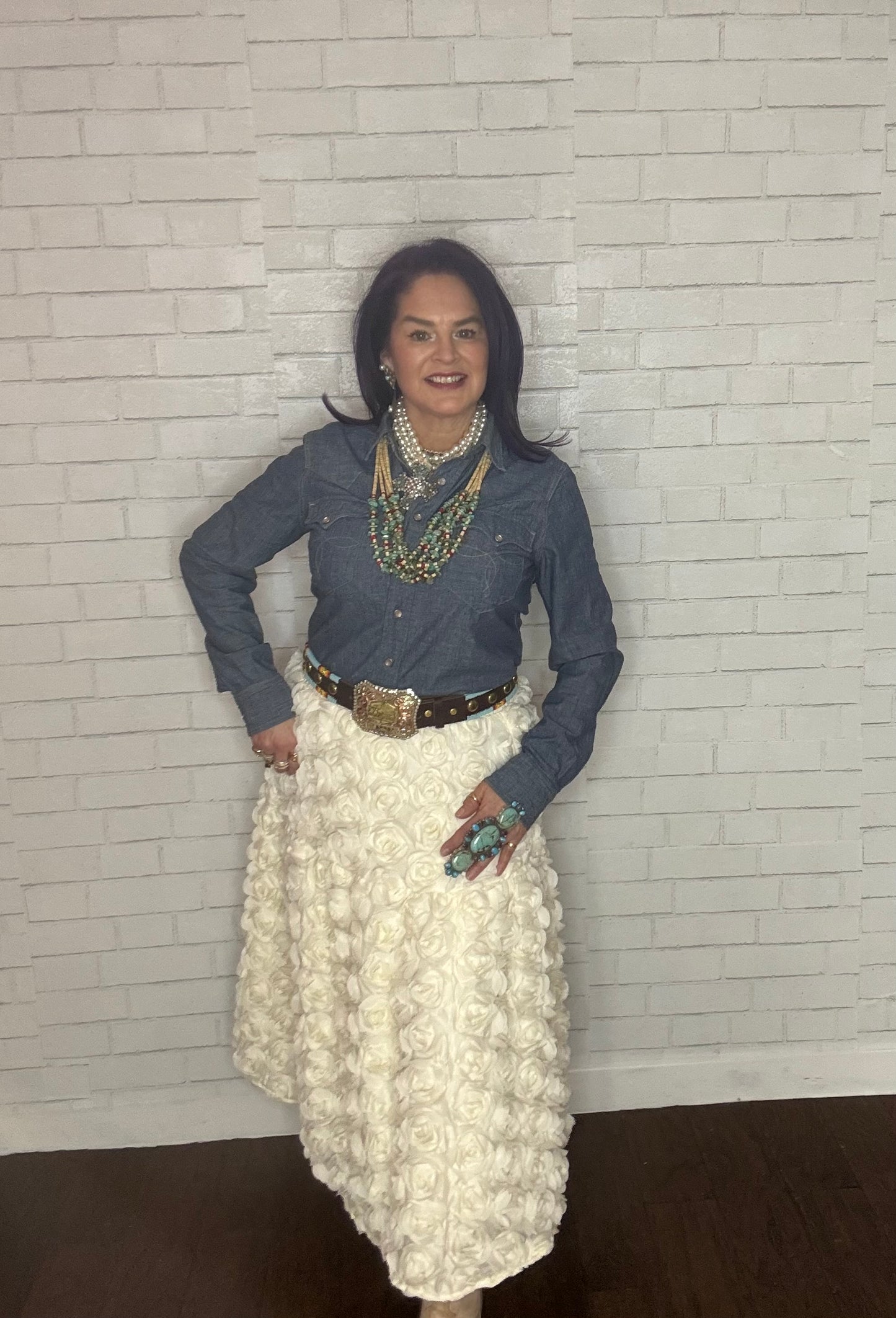 High-Waist Floral Skirt