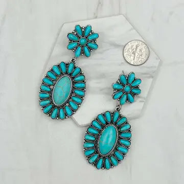 Turquoise Flower Earrings