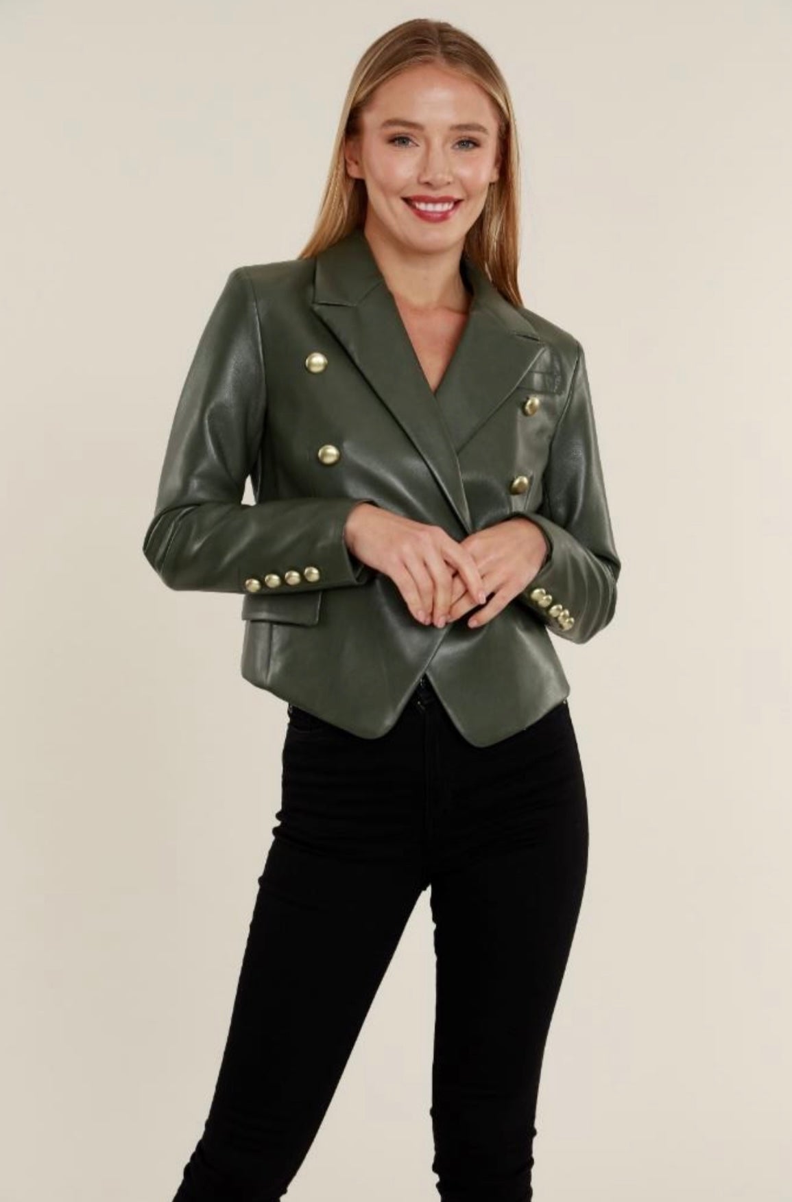 Vegan Leather Blazer