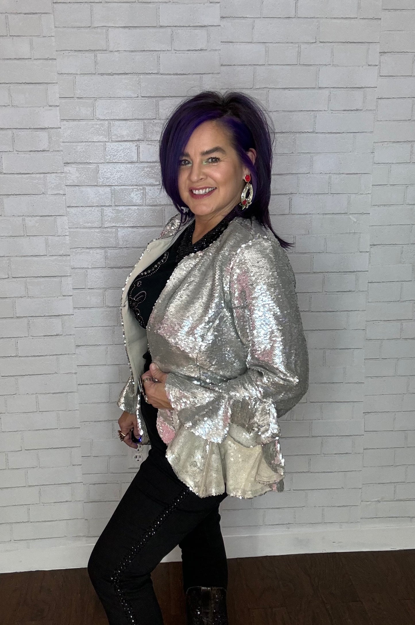 Ruffle Embellished Jacket