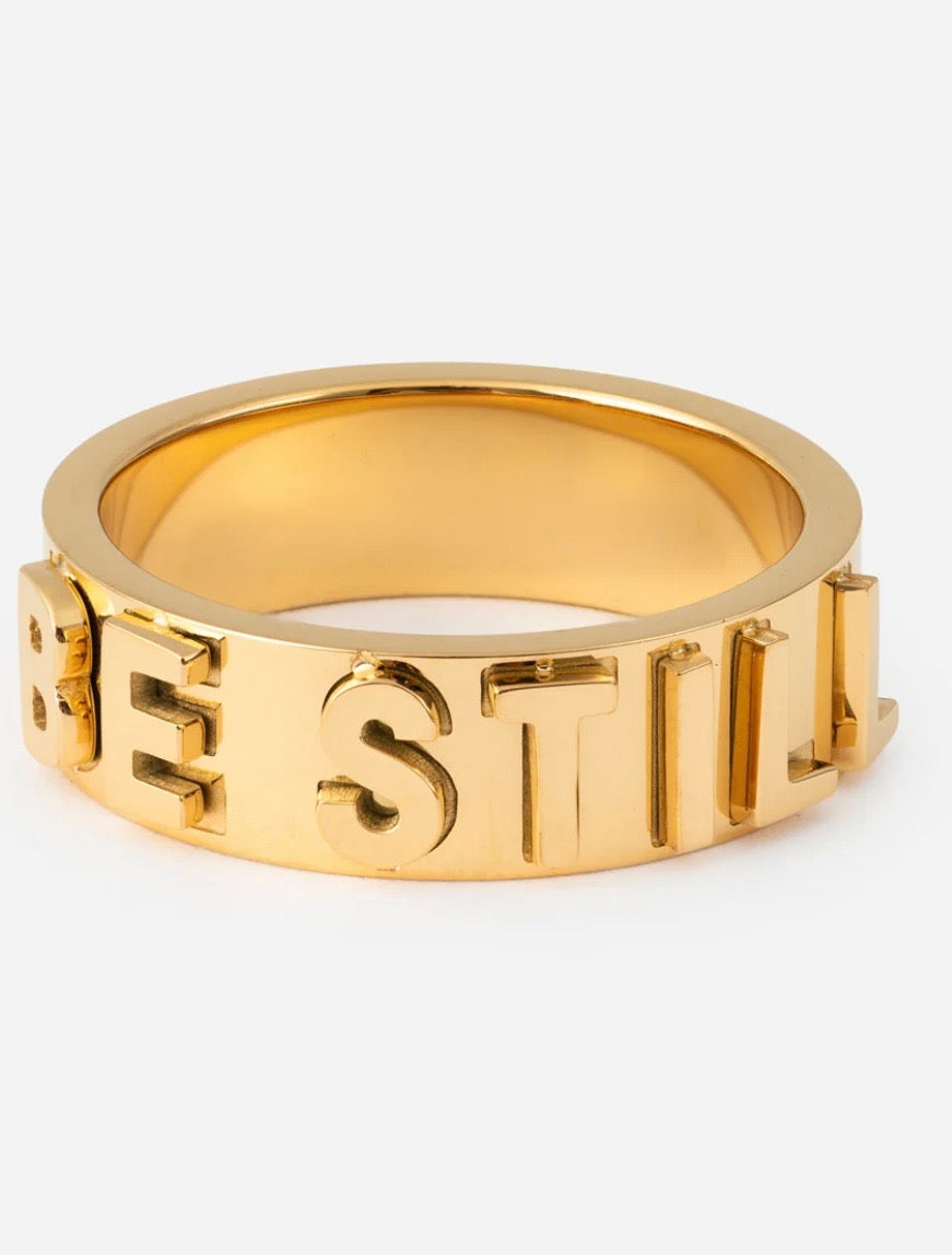 Be Still 3D Letter Ring