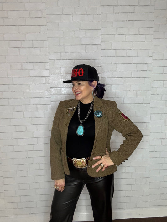 Double Silver Pearl Beads Strings Blue Stone Pendant Necklace