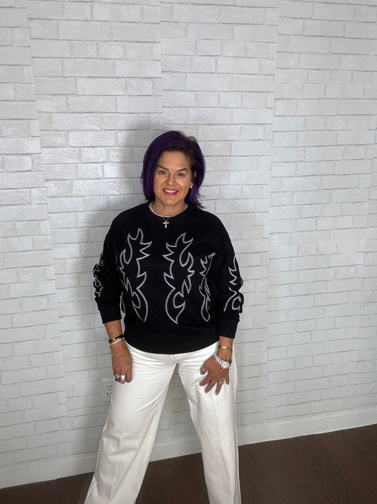 Western Boot Stitch Sweatshirt