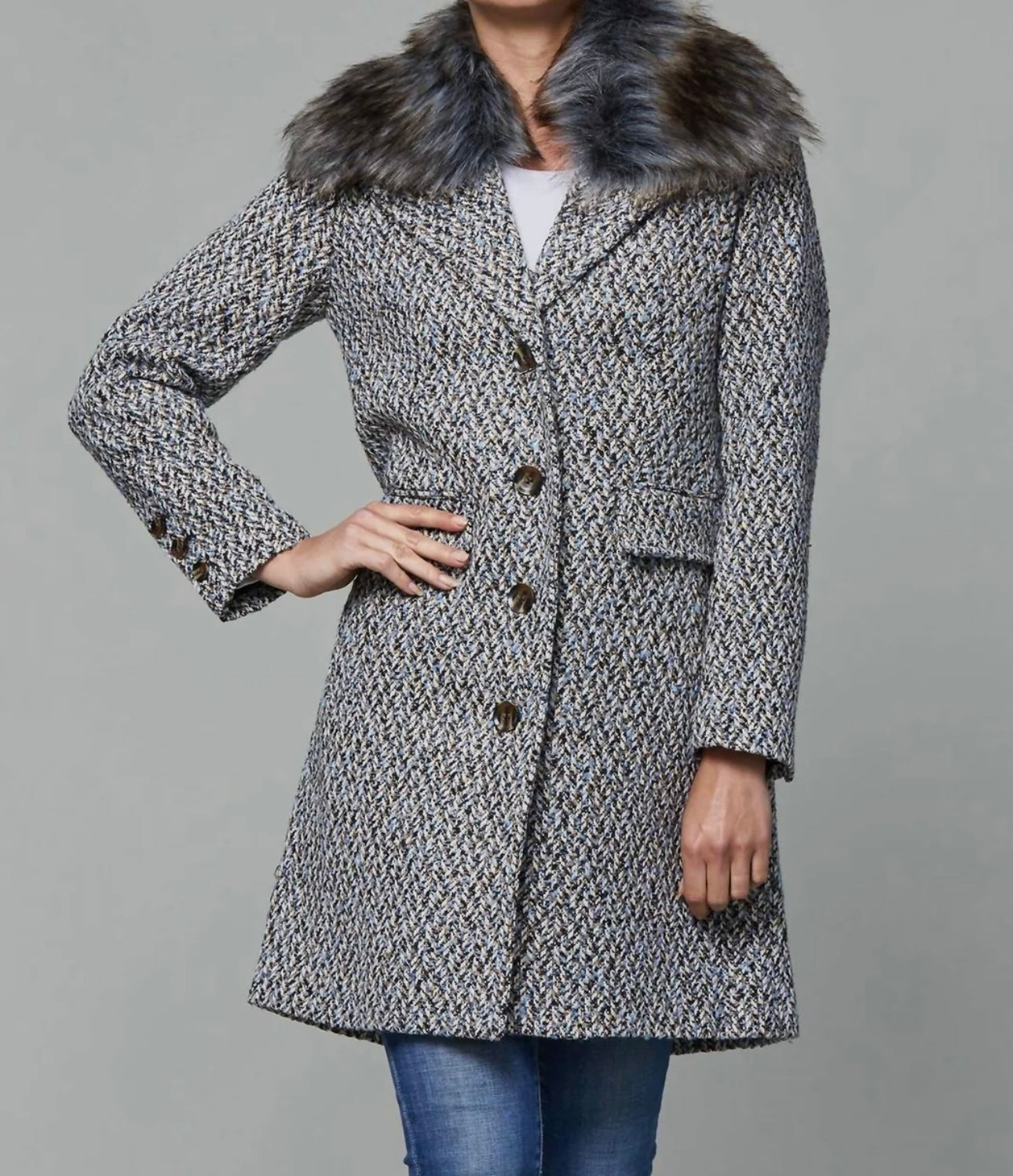 The Faux Fur Collar Tweed Jacket