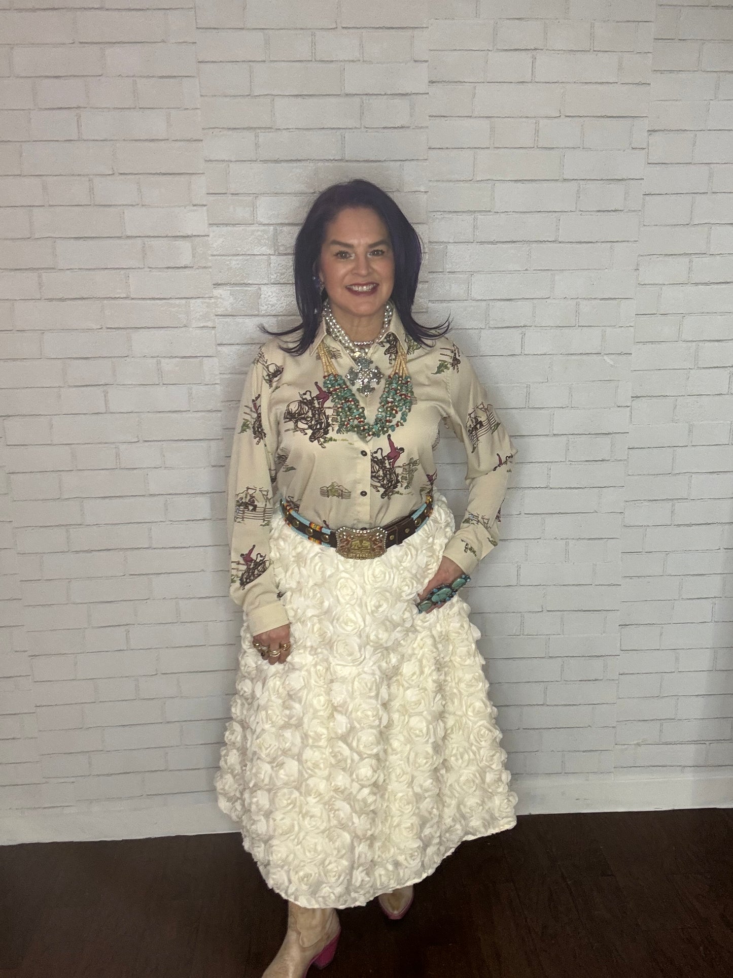 High-Waist Floral Skirt