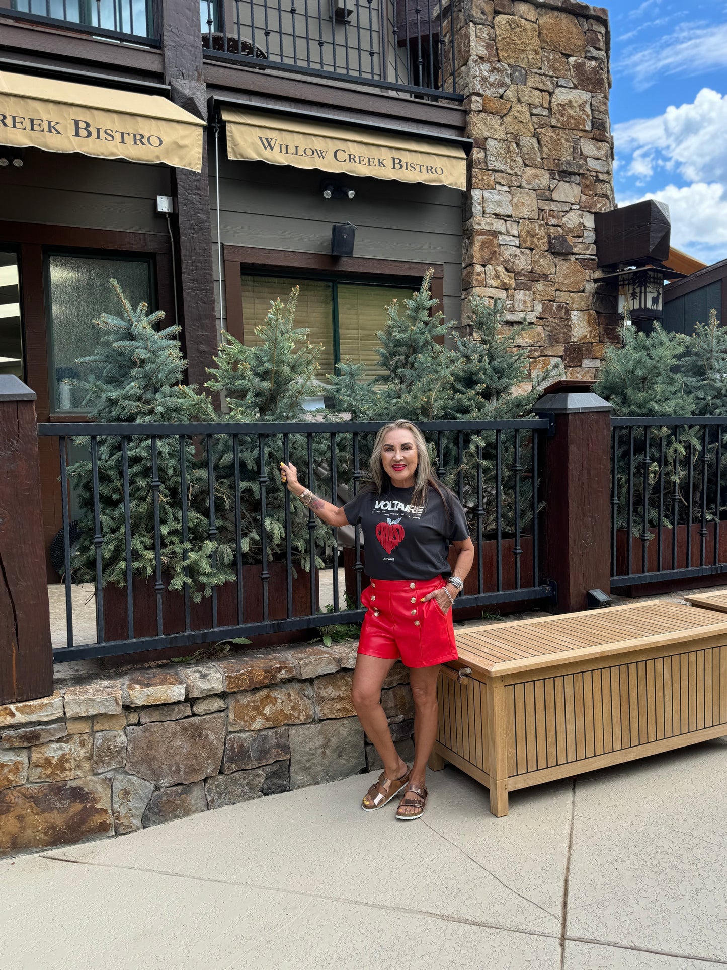 Faux Leather High-Waisted Button Shorts