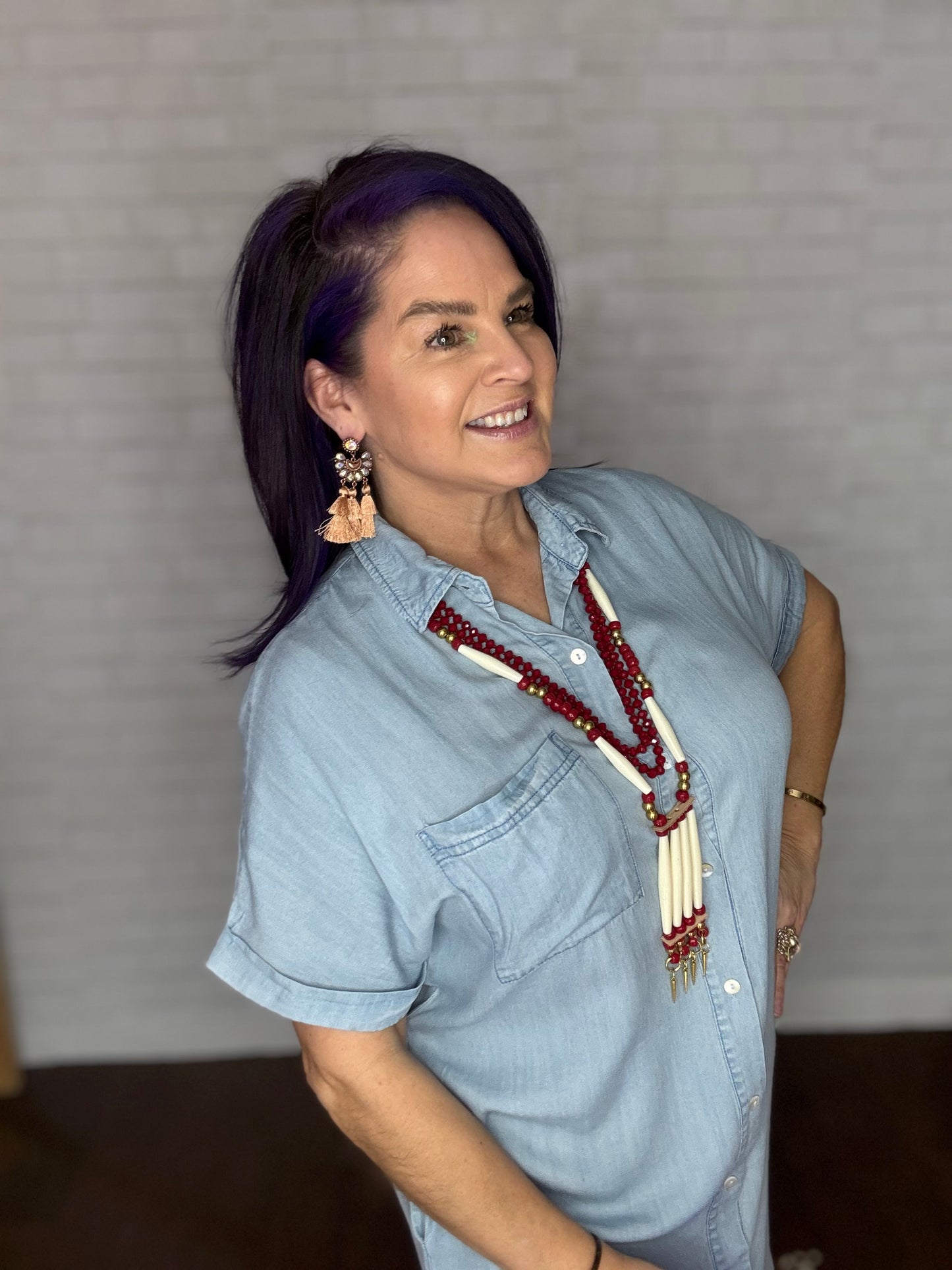 Denim Button Down Midi Dress