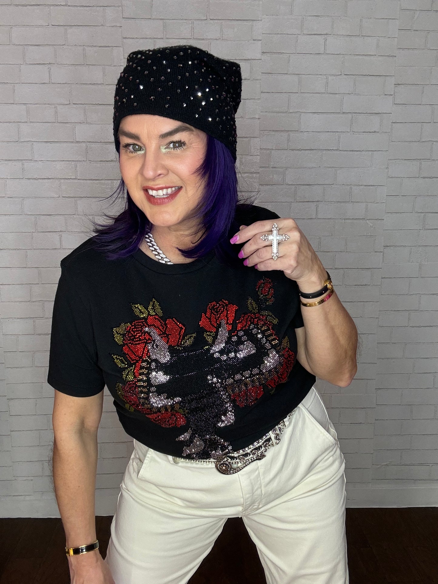 Silver Saddle Rhinestone Tee