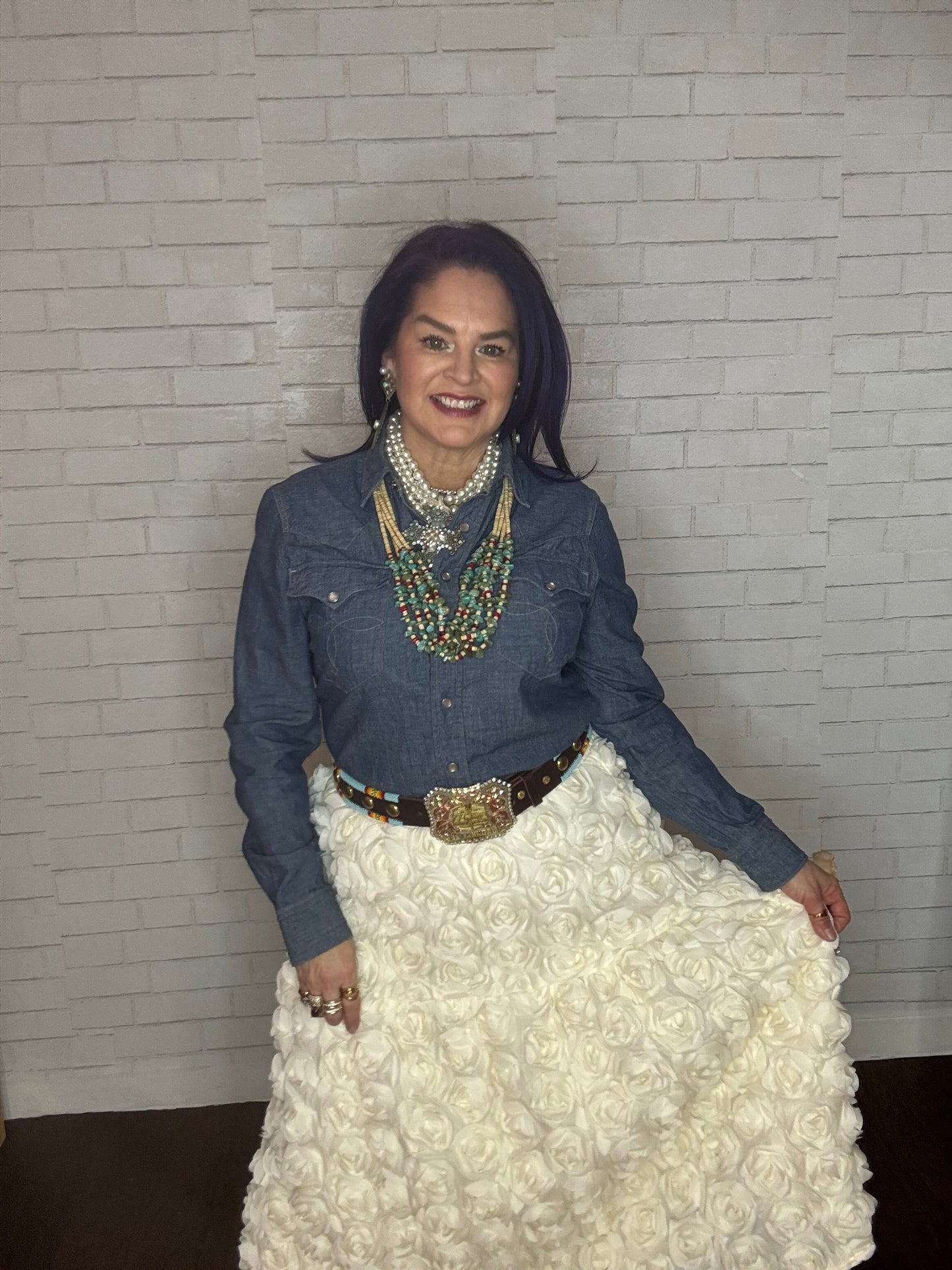 High-Waist Floral Skirt