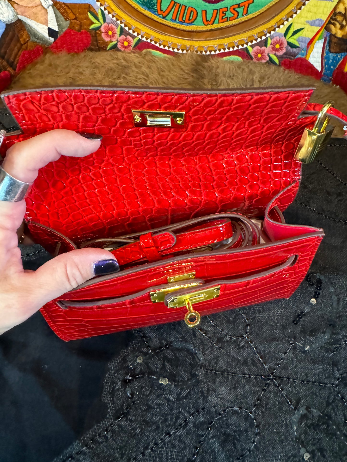 Lipstick Red Patent Leather Handbag