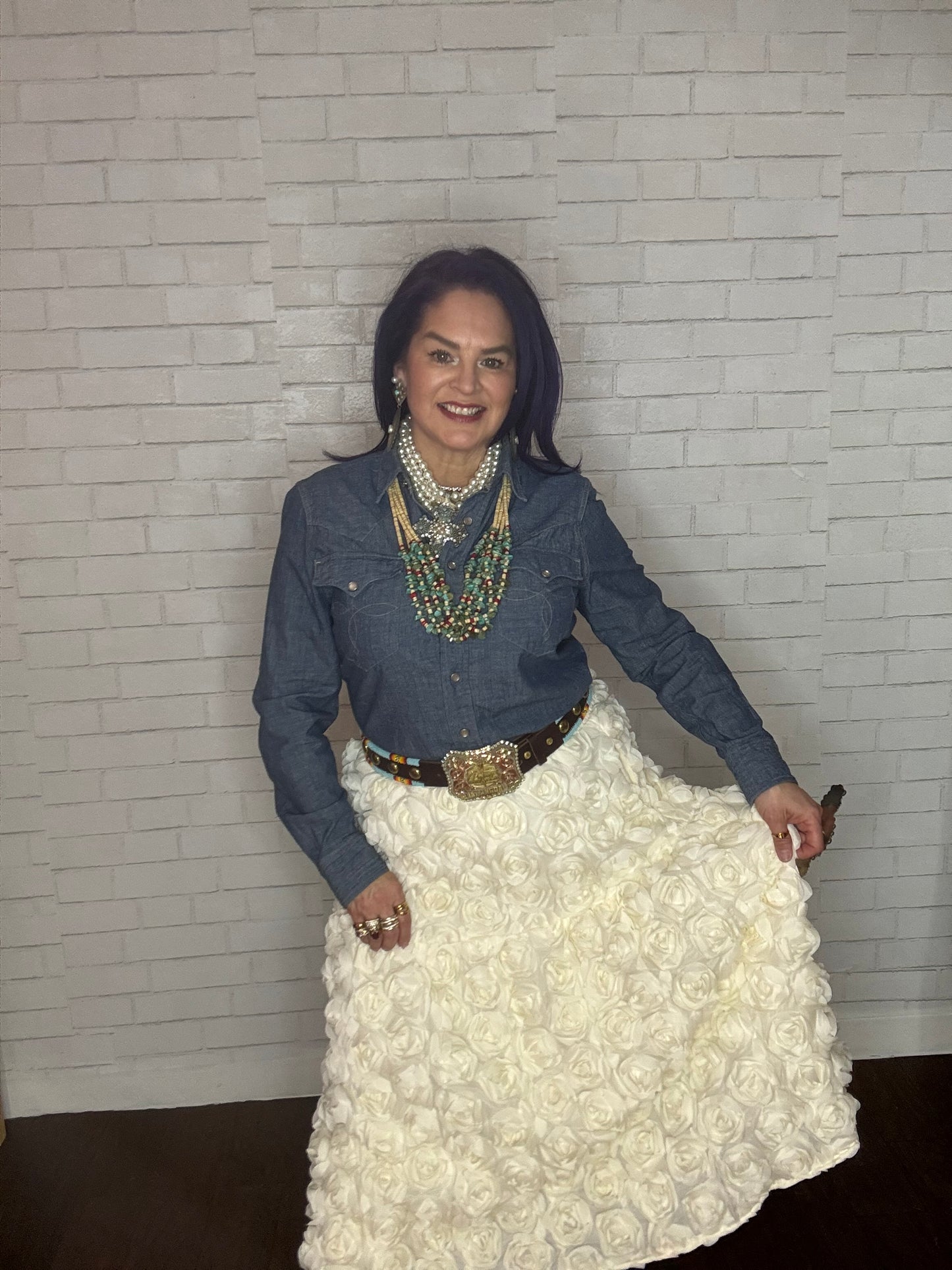 High-Waist Floral Skirt