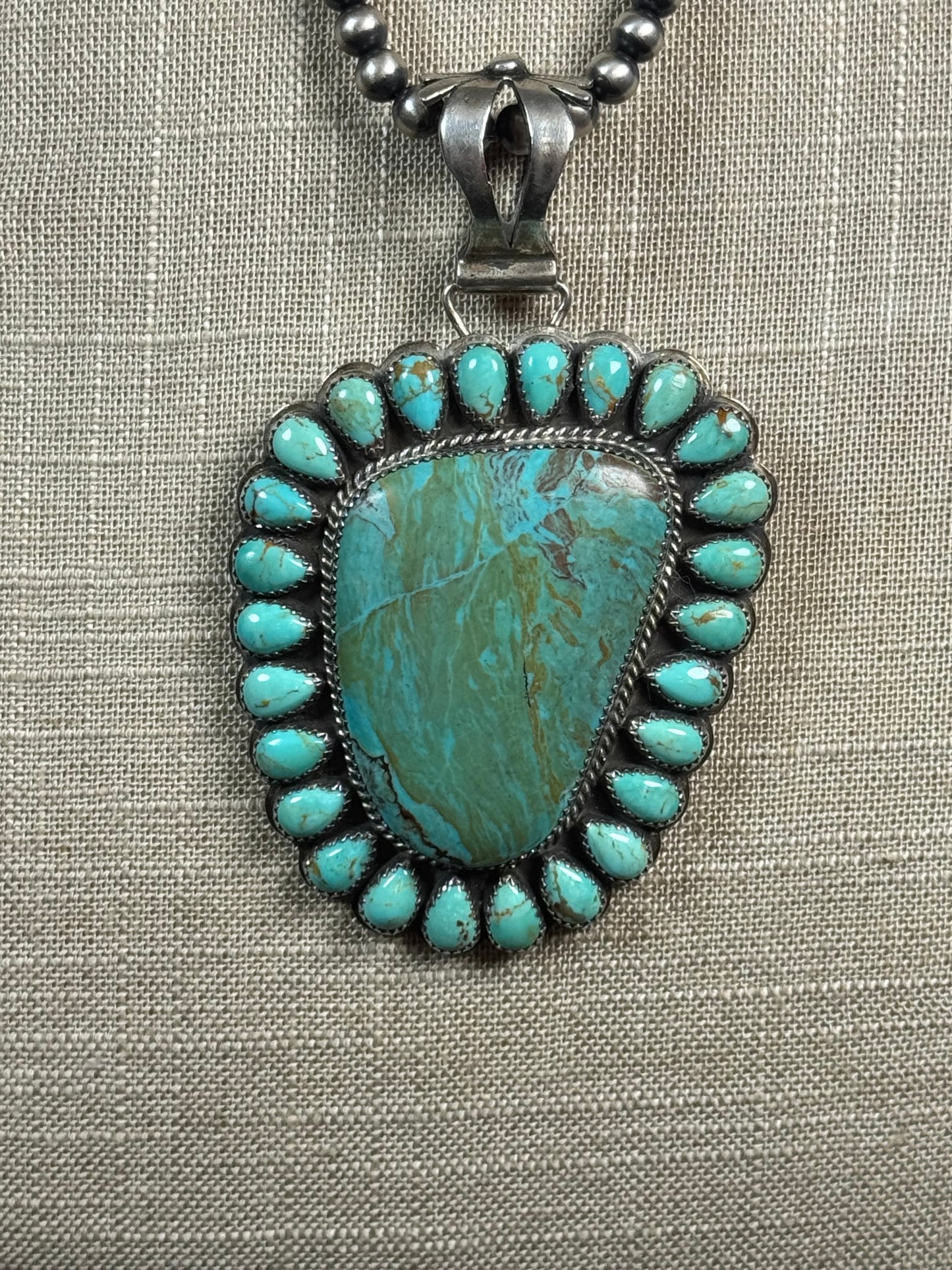 Beautiful Turquoise Pendant w/Navajo Pearls