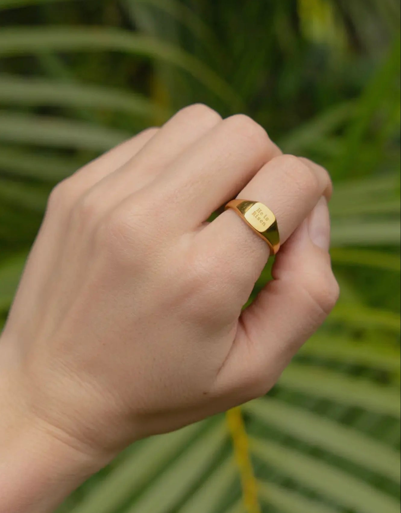 He Is Risen Signet Ring