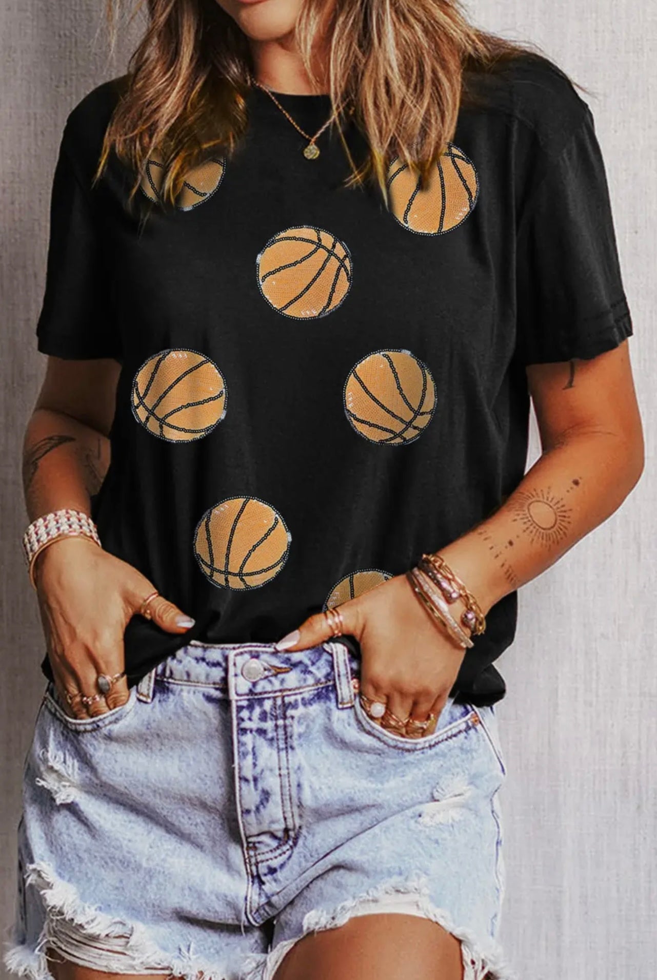 Sequin Basketball Graphic Tee