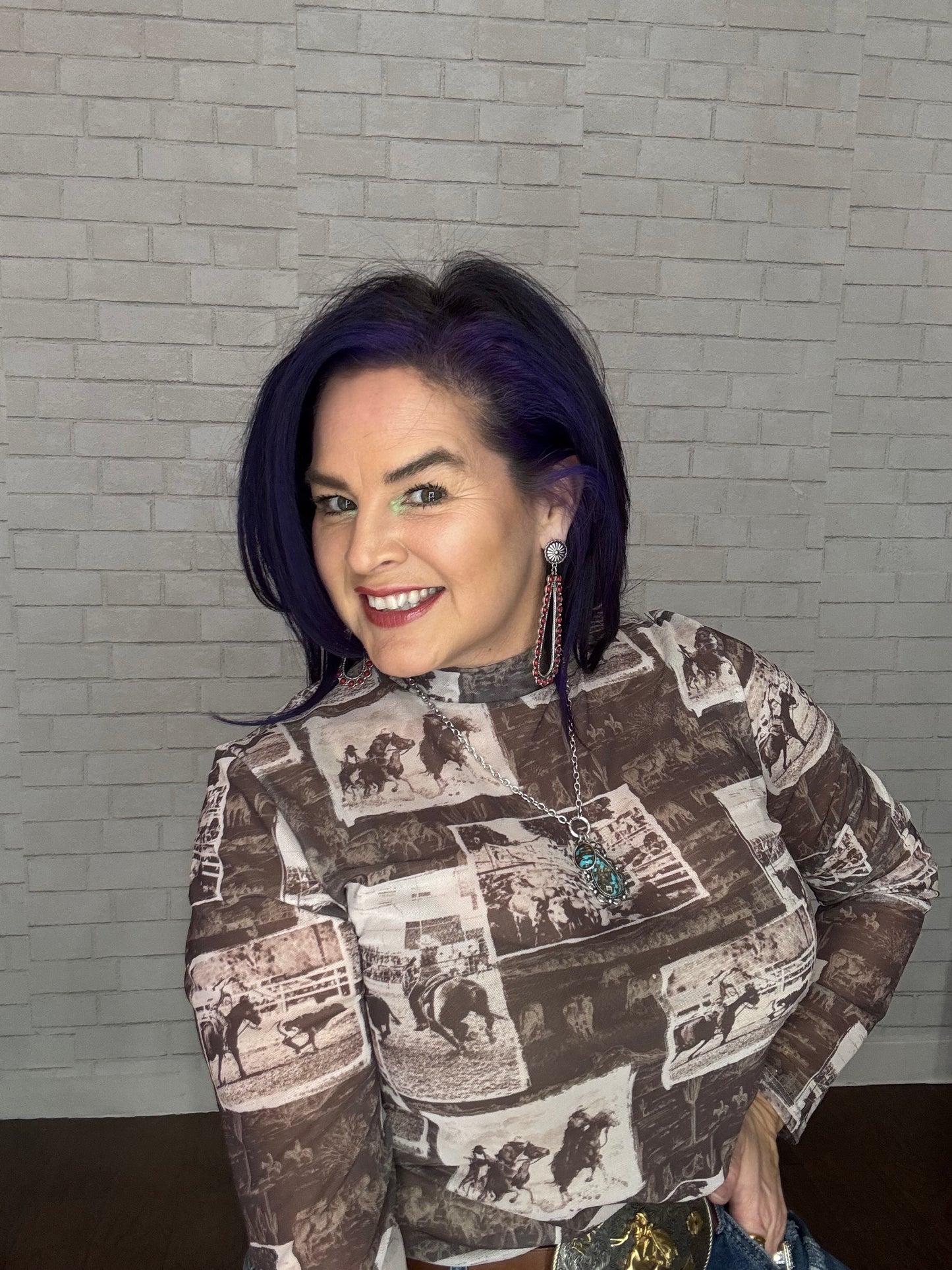 Red Stone Long Teardrop Earring