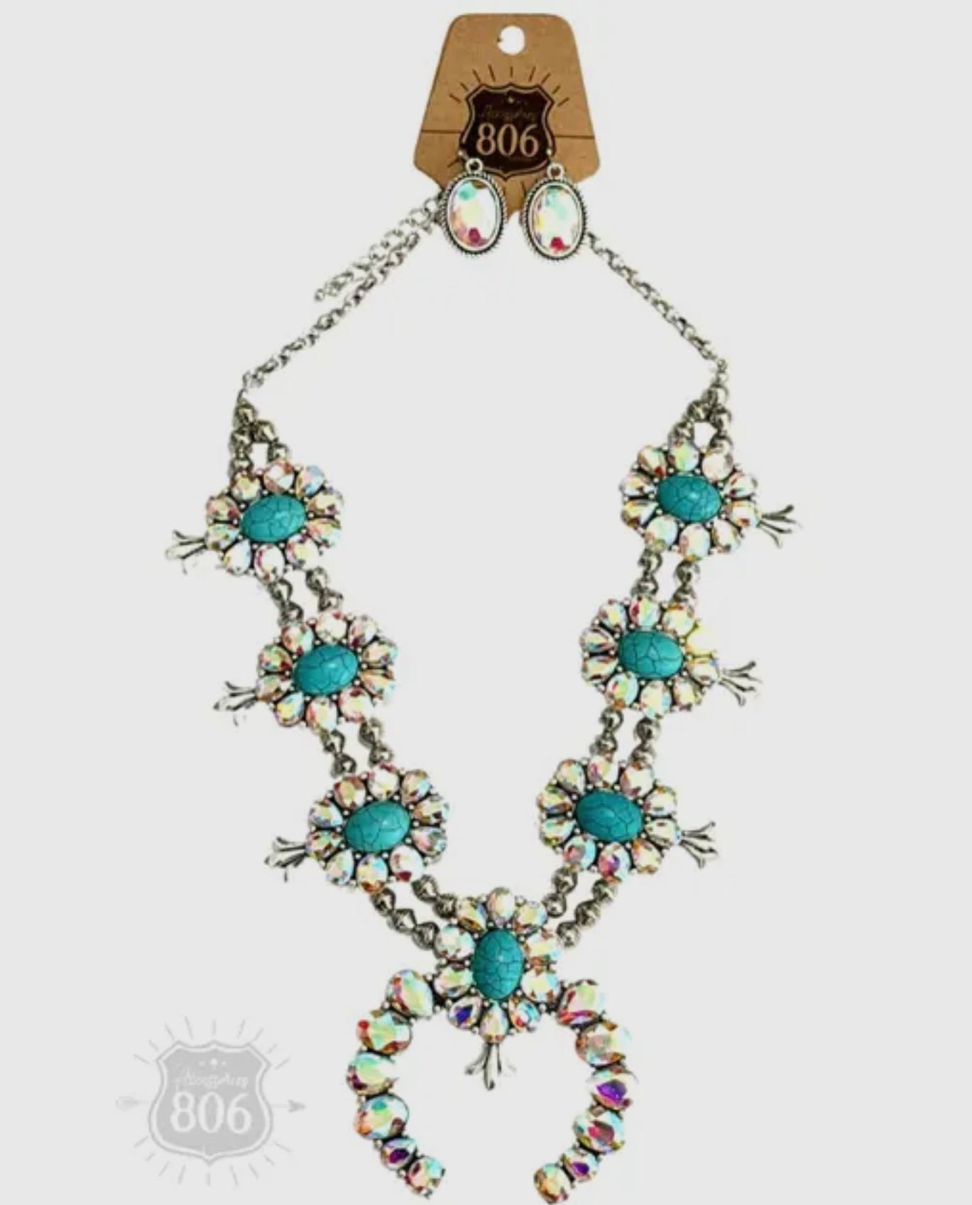 Rhinestone Squash Blossom Necklace Set