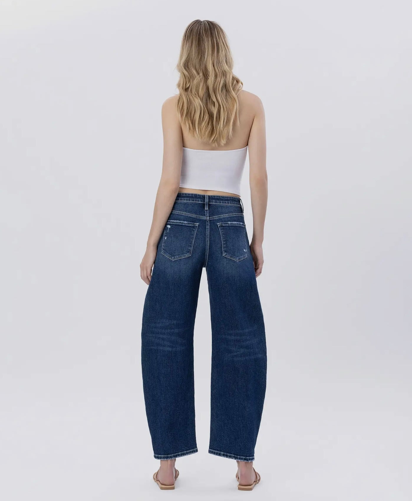 Super High Rise Seam Barrel Jeans