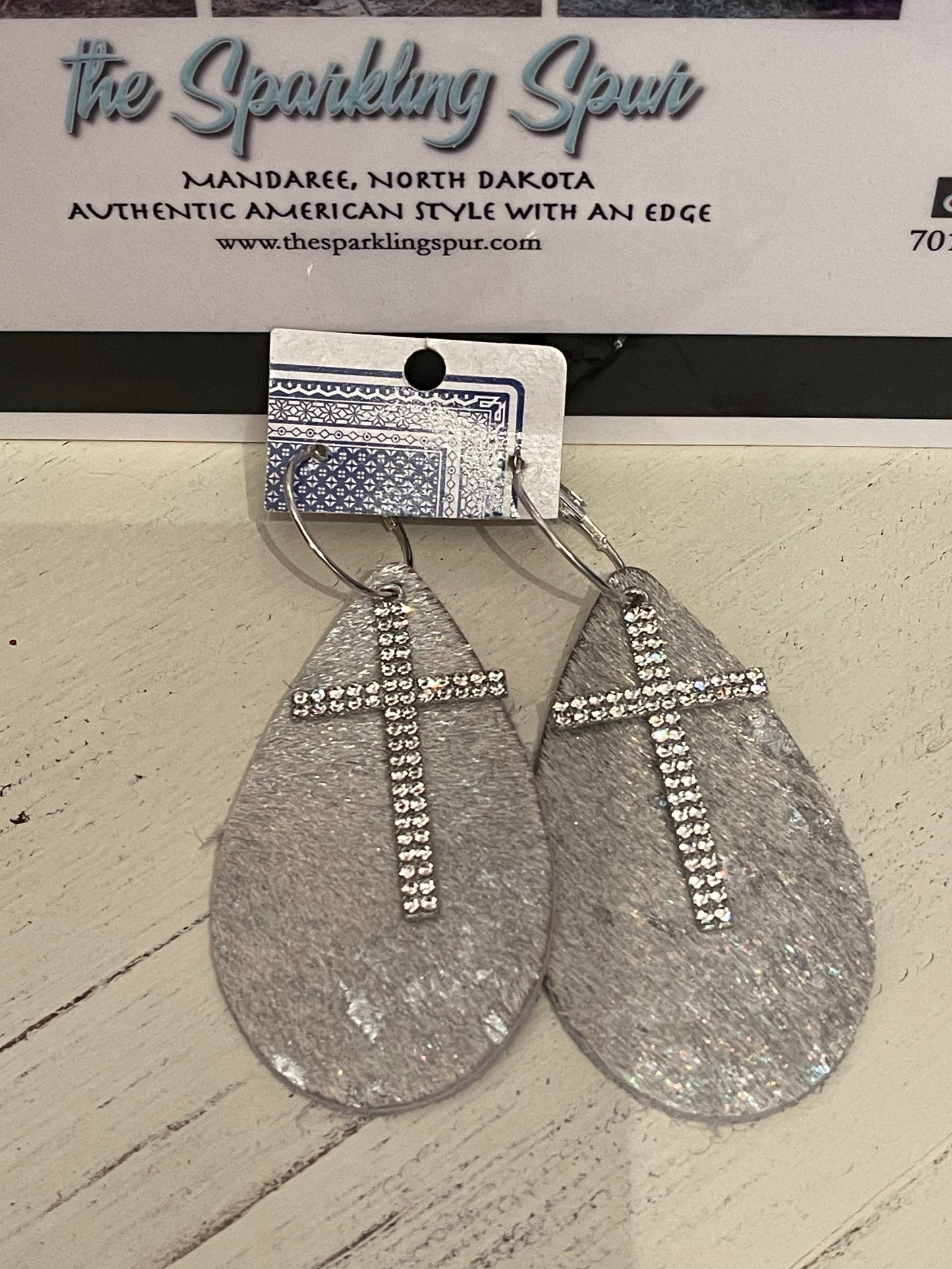 Sparkly Cross Earrings