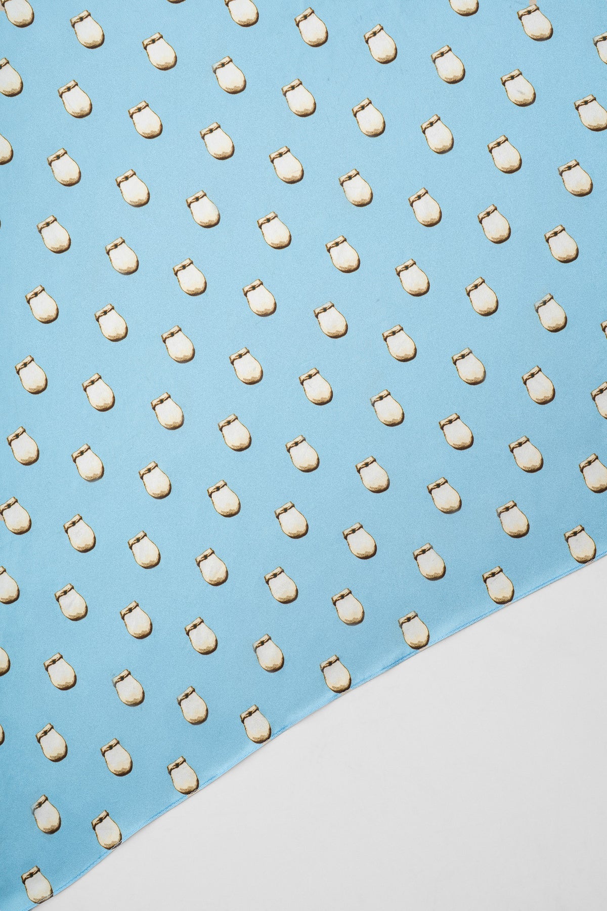 Elk Ivory Silk Scarf - Sky Blue