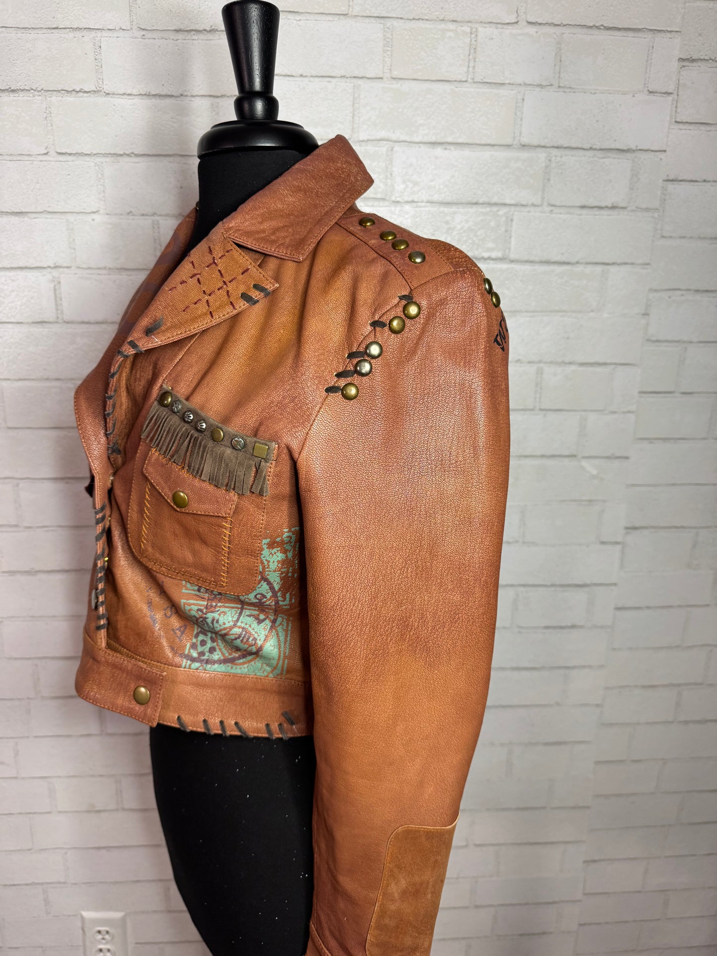 Brown Leather Double D Jacket