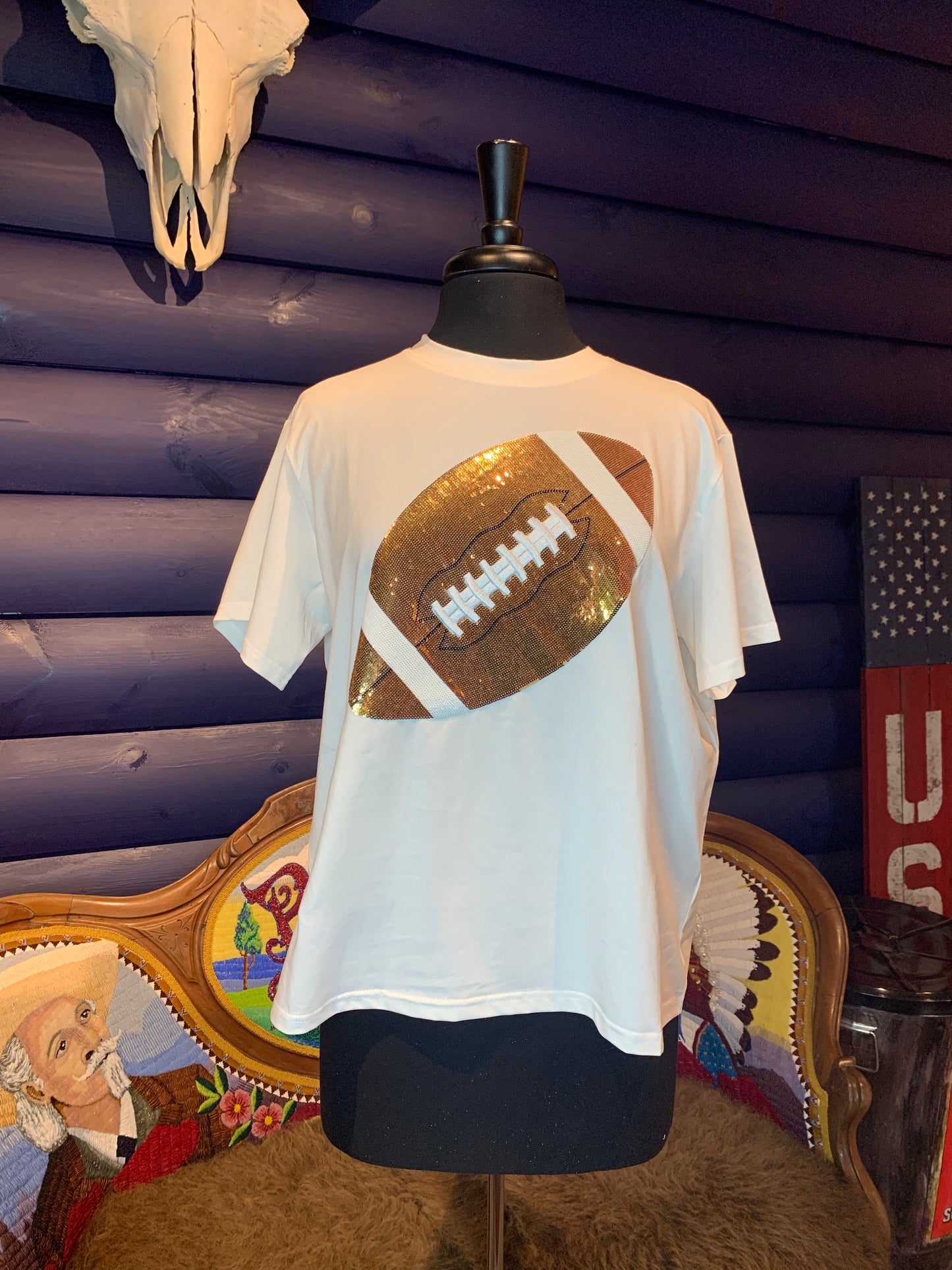 Gold Football Tee