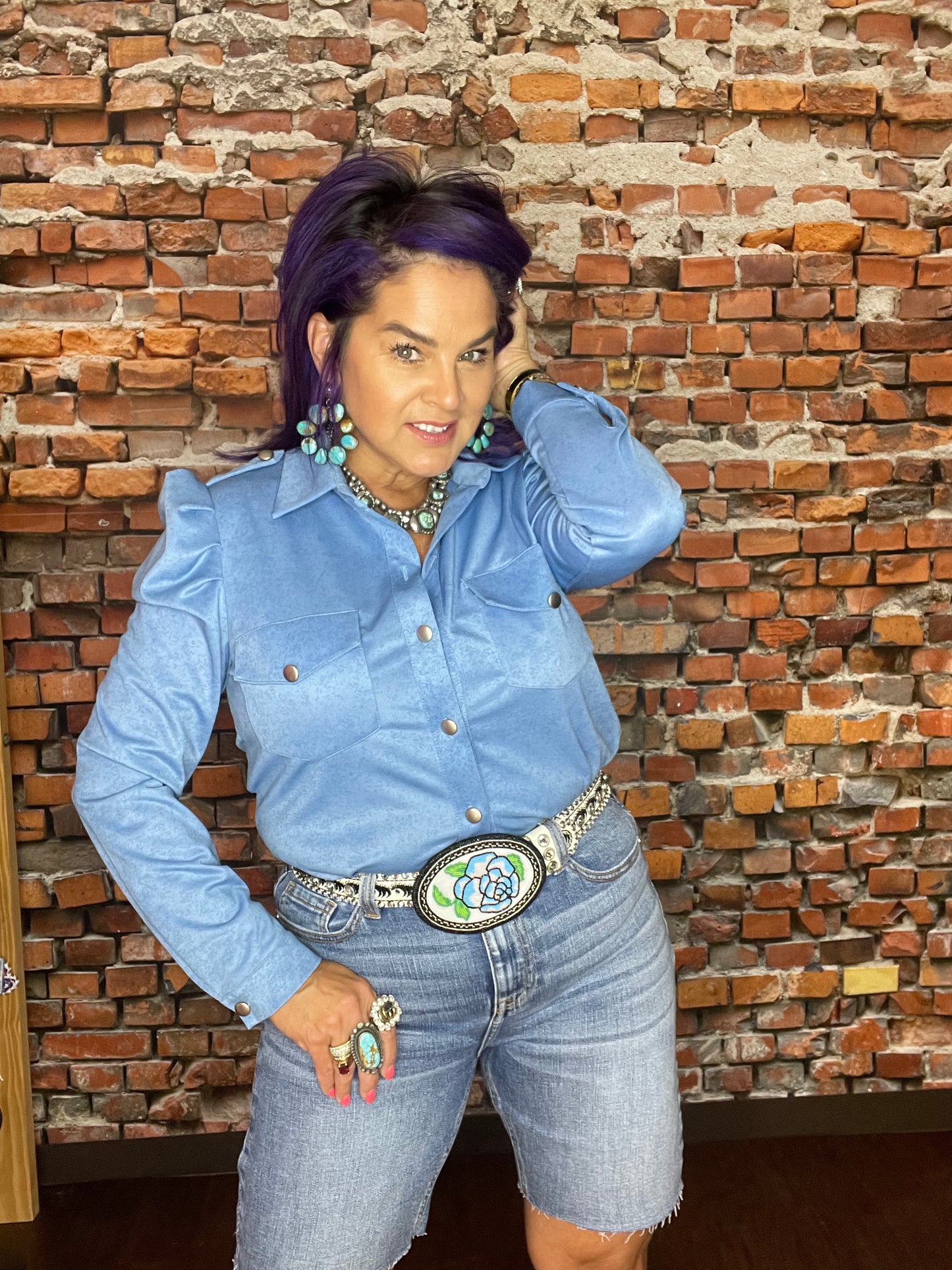 The Blue Rose Beaded Buckle