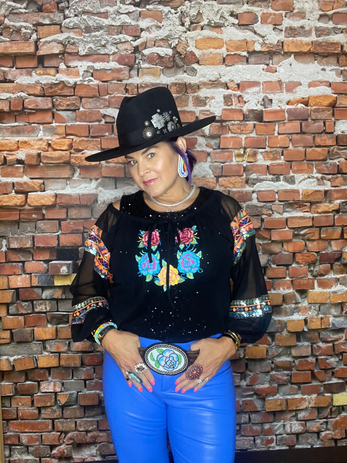 The Blue Rose Beaded Buckle