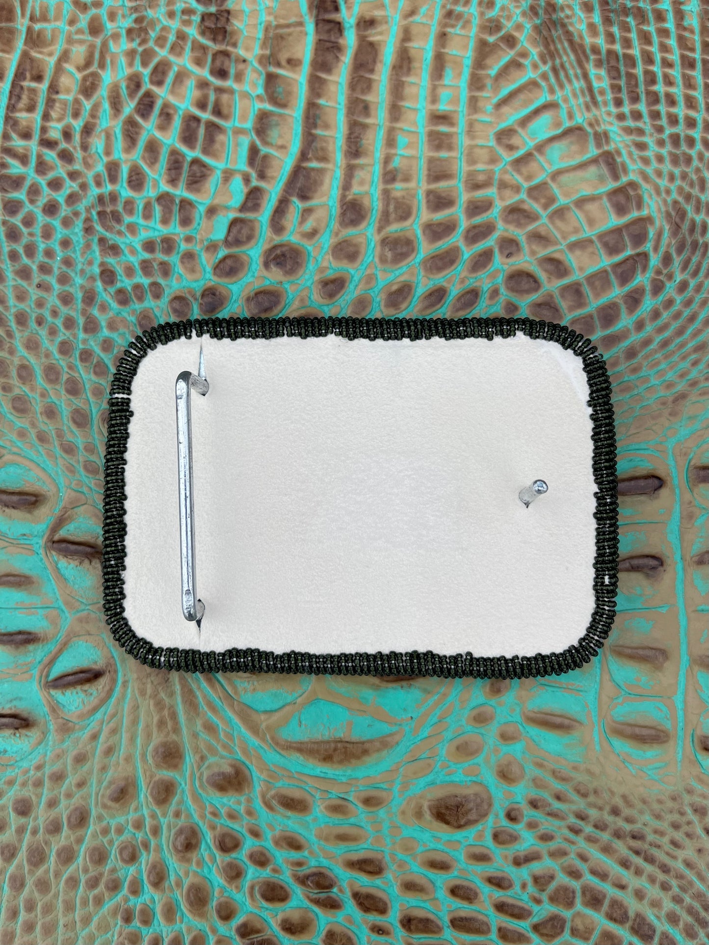 Four Corners Beaded Belt Buckle