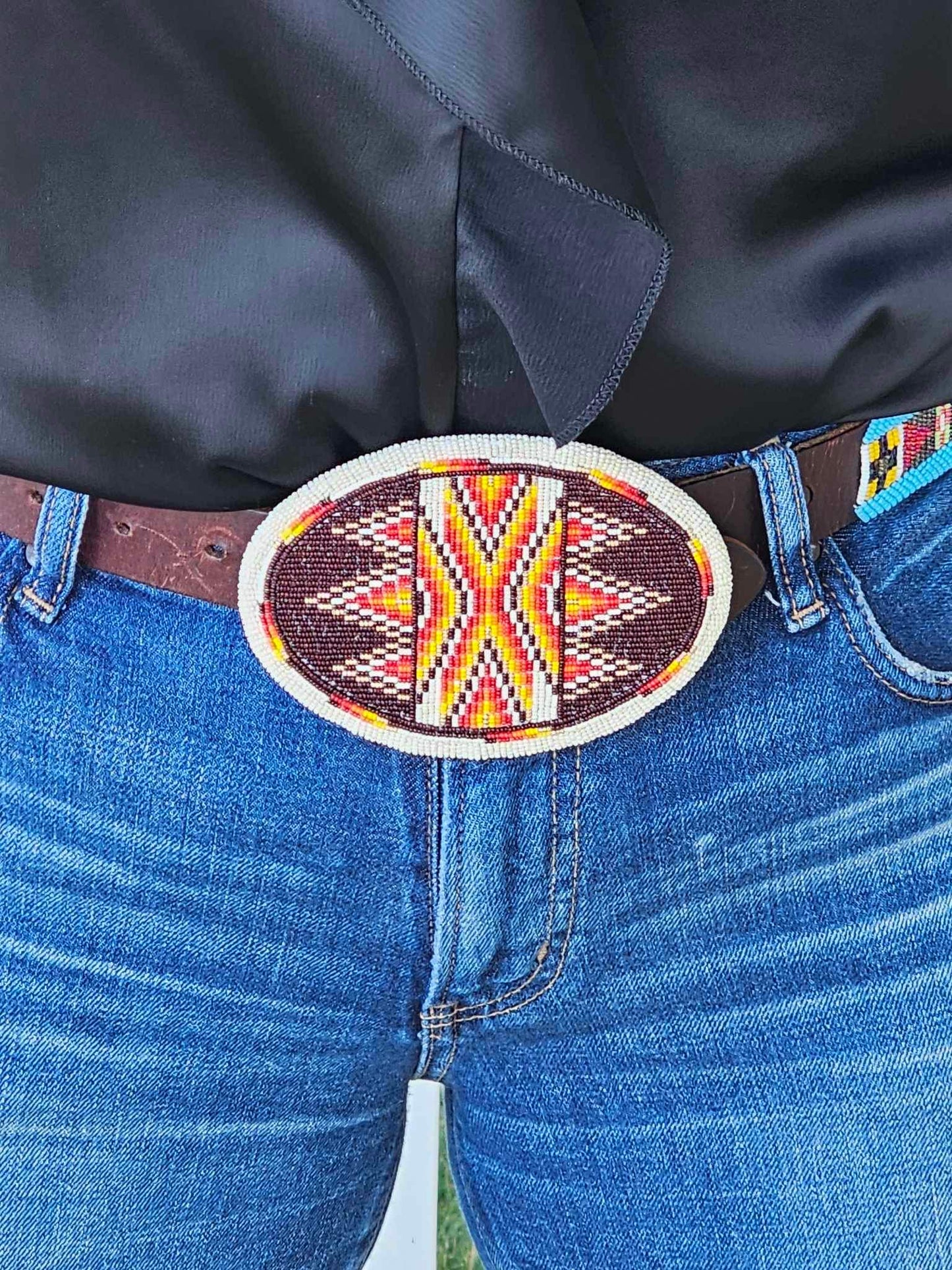 Mandaree Warrior Beaded Buckle