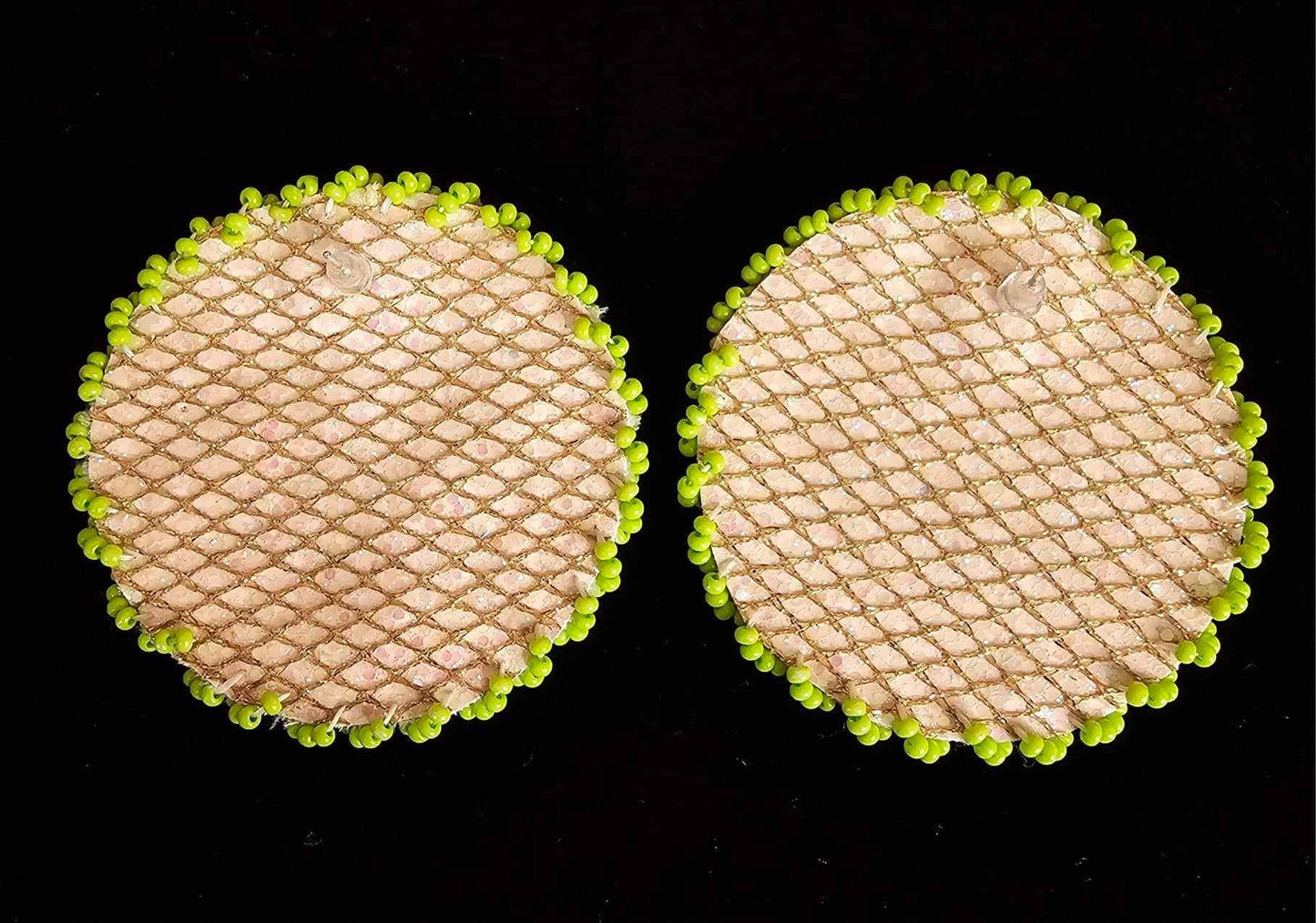 Neon Beaded Earrings With Turtle Center