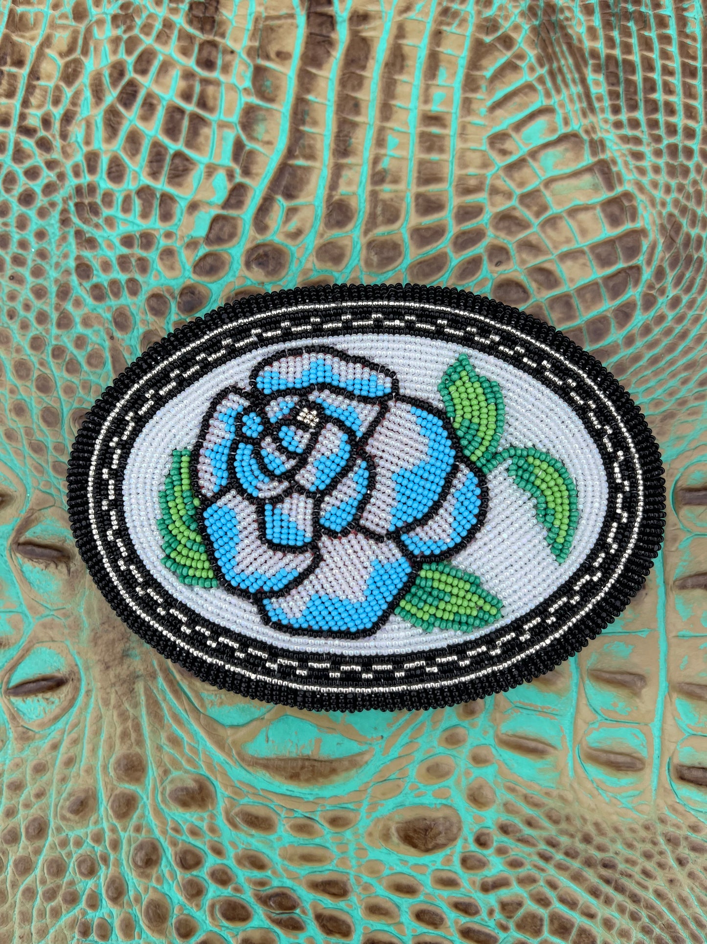 The Blue Rose Beaded Buckle