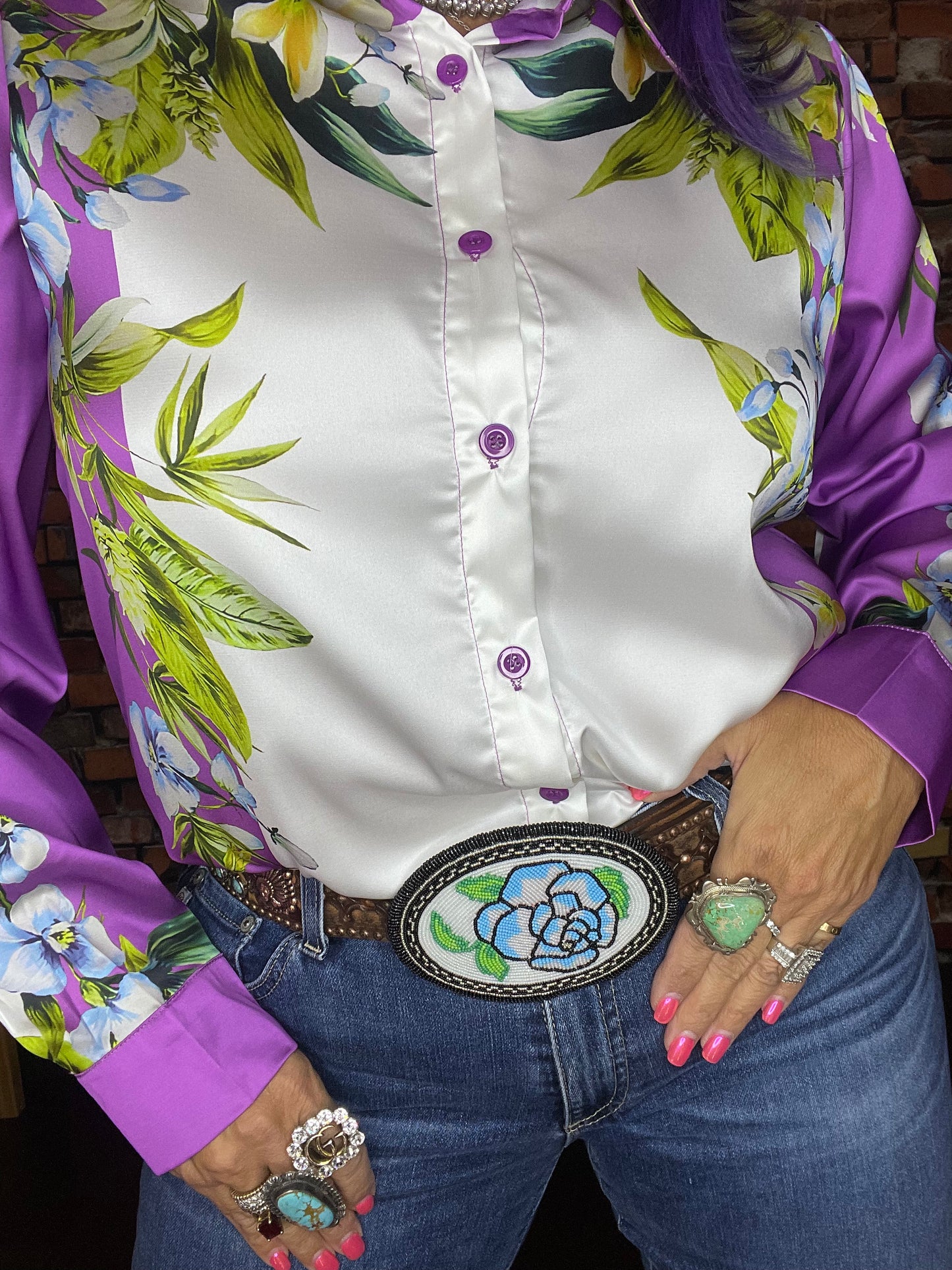 The Blue Rose Beaded Buckle