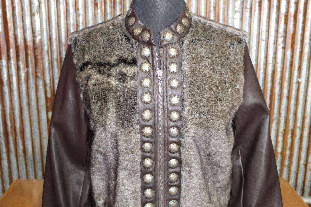 Leather & Faux Fur Jacket
