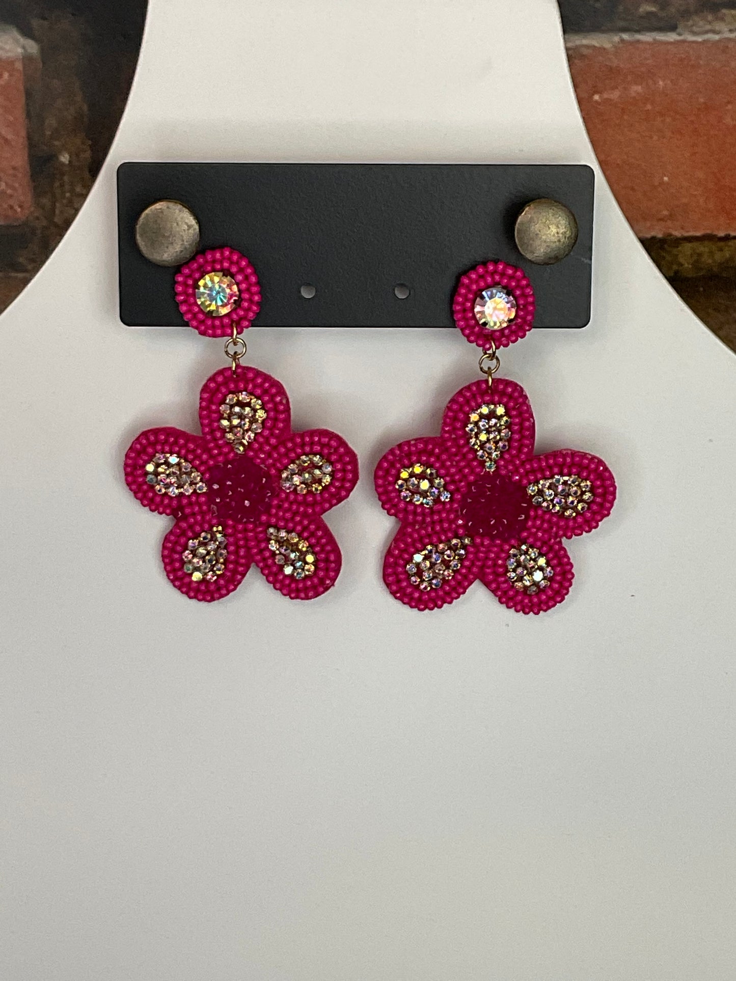 Beaded Flower Earrings