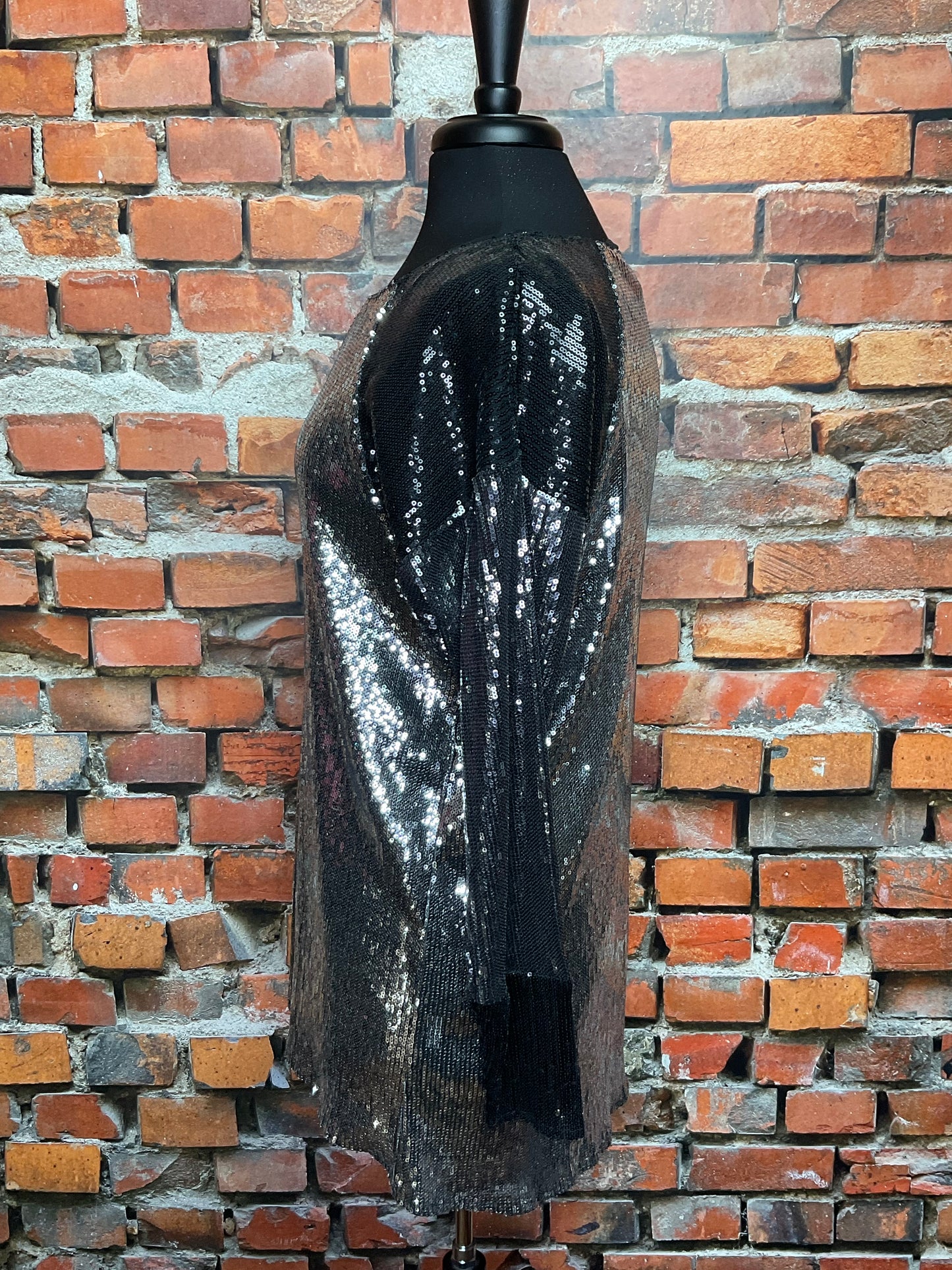 Black & Silver Sequined Top