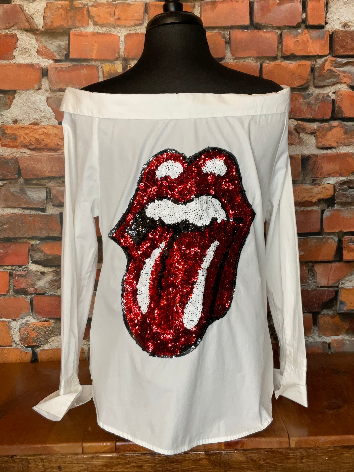 Off-The-Shoulder Sequinned Top