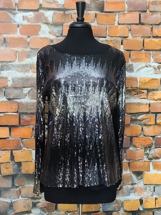 Sequined Crew Neck Top
