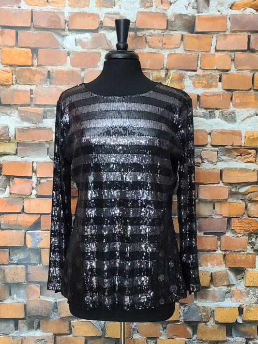 Stripes & Dots Sequin Top
