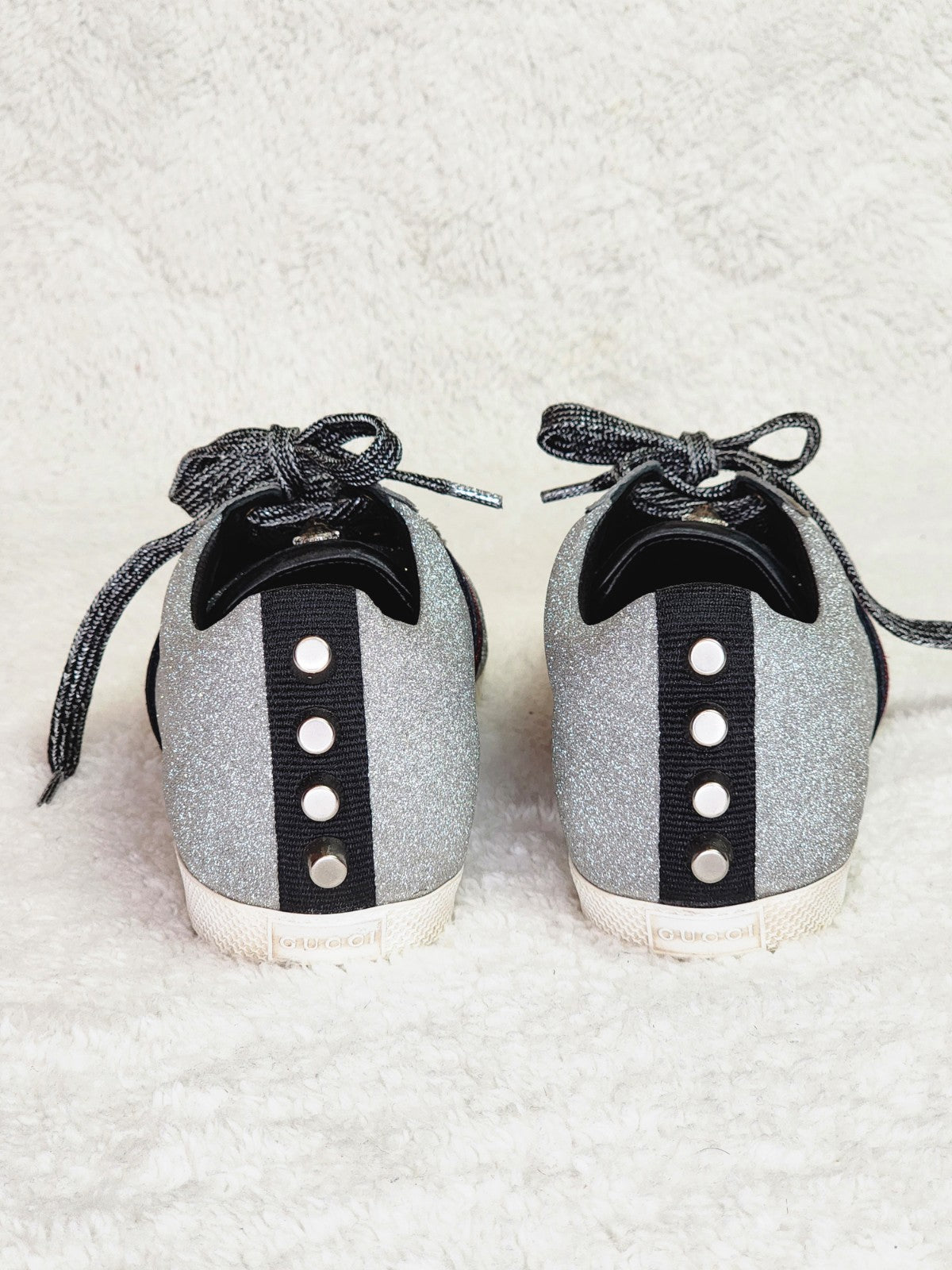 Pre-Loved Gucci Web Sneaker with Studs