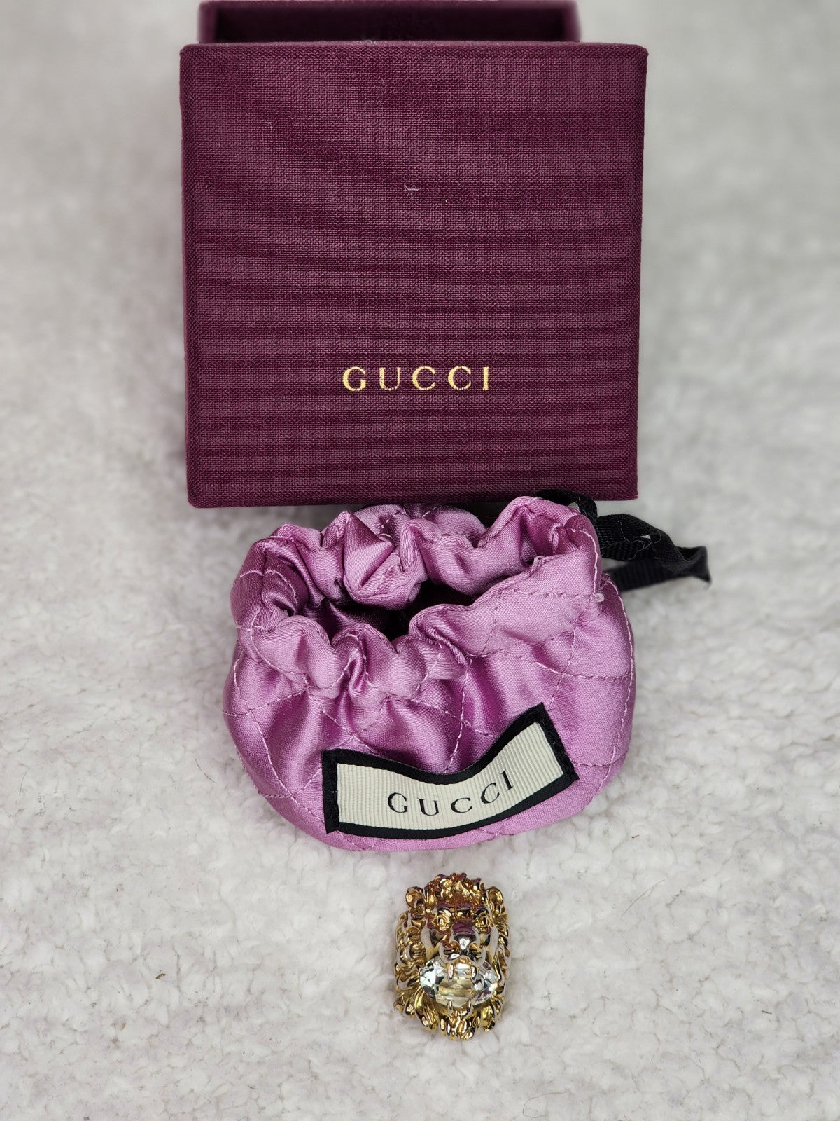Pre-Loved Gucci Lion Head Ring