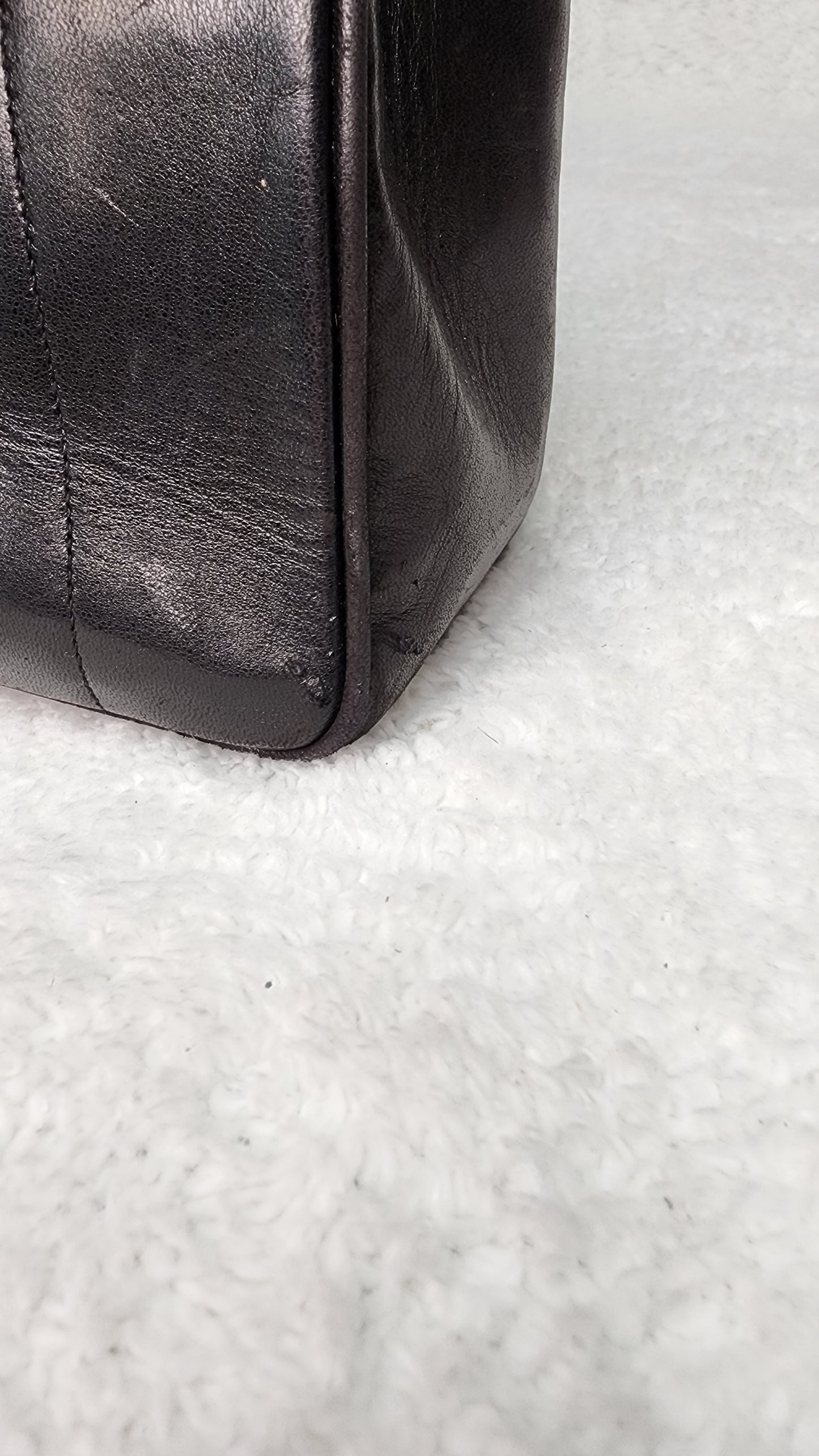 Pre-Loved Chanel Black Vertical Lambskin Flap Jumbo Bag