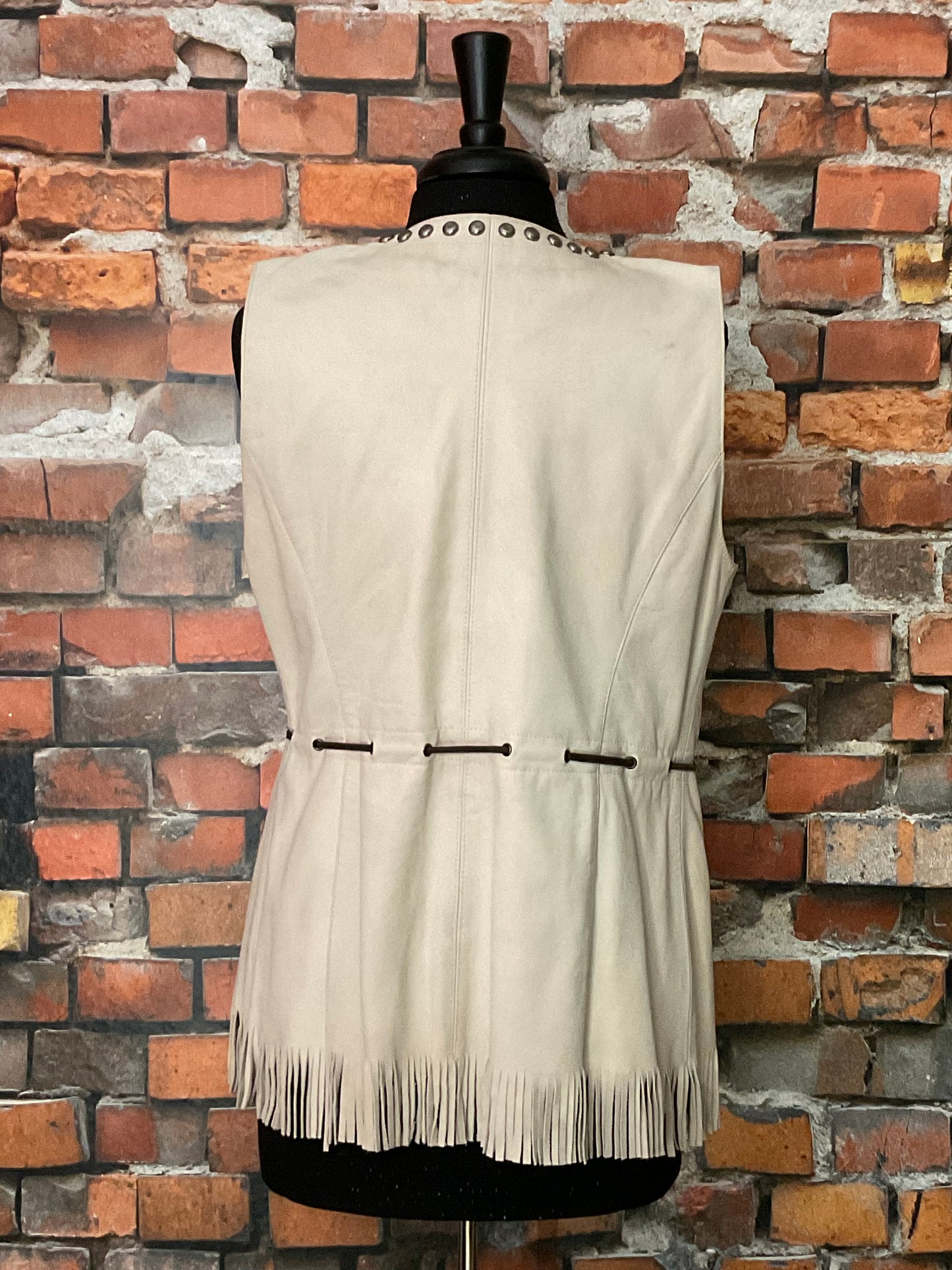 Soft Leather Vest with Fringe