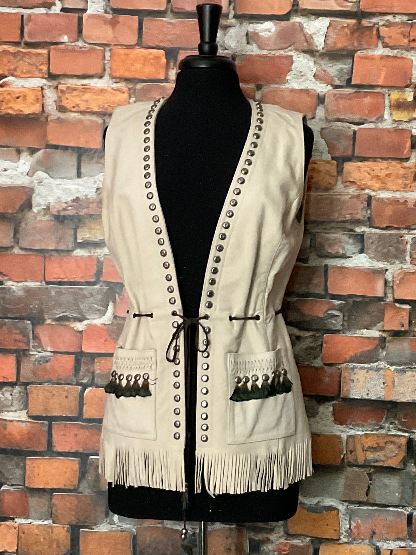Soft Leather Vest with Fringe