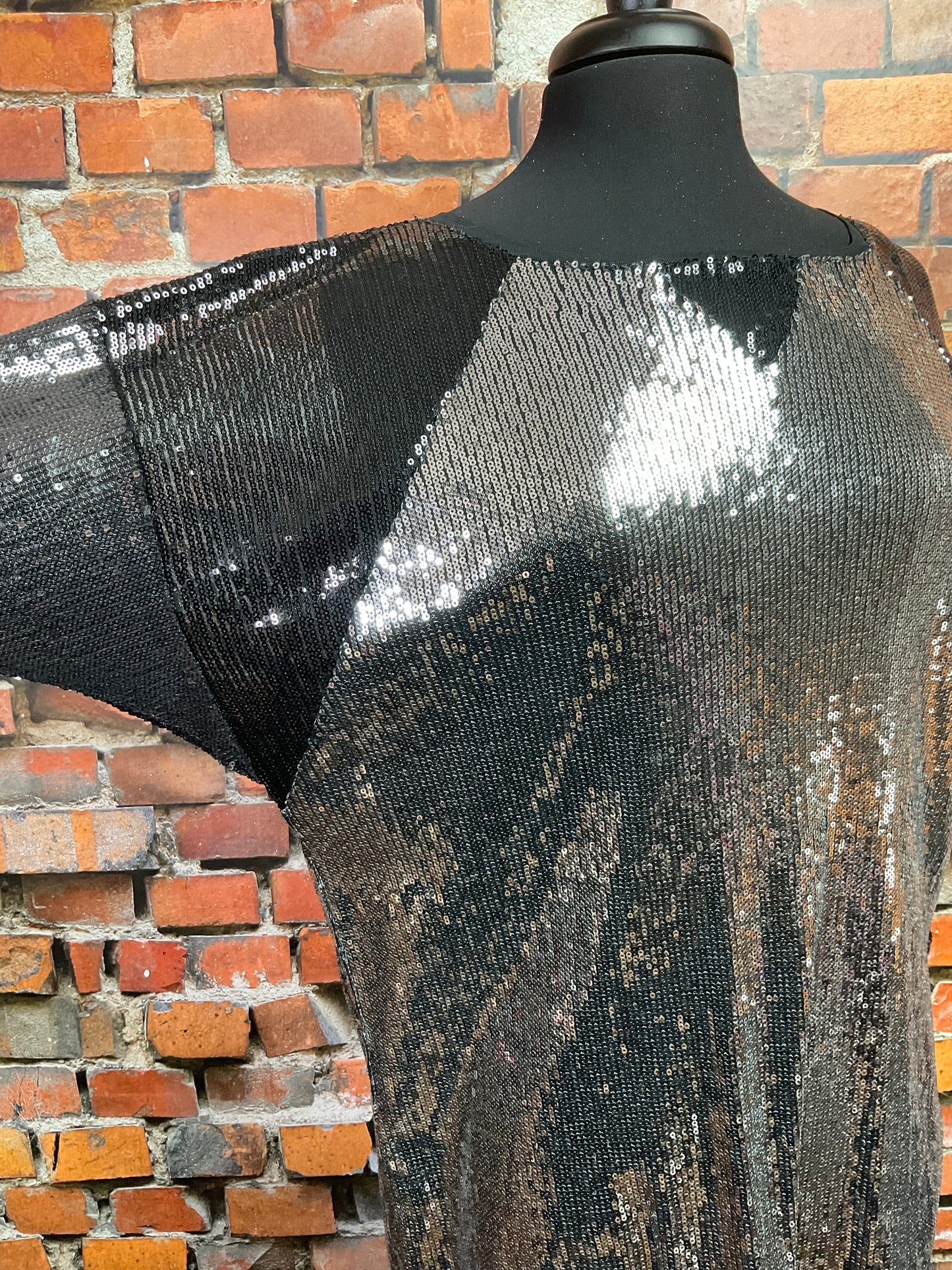 Black & Silver Sequined Top