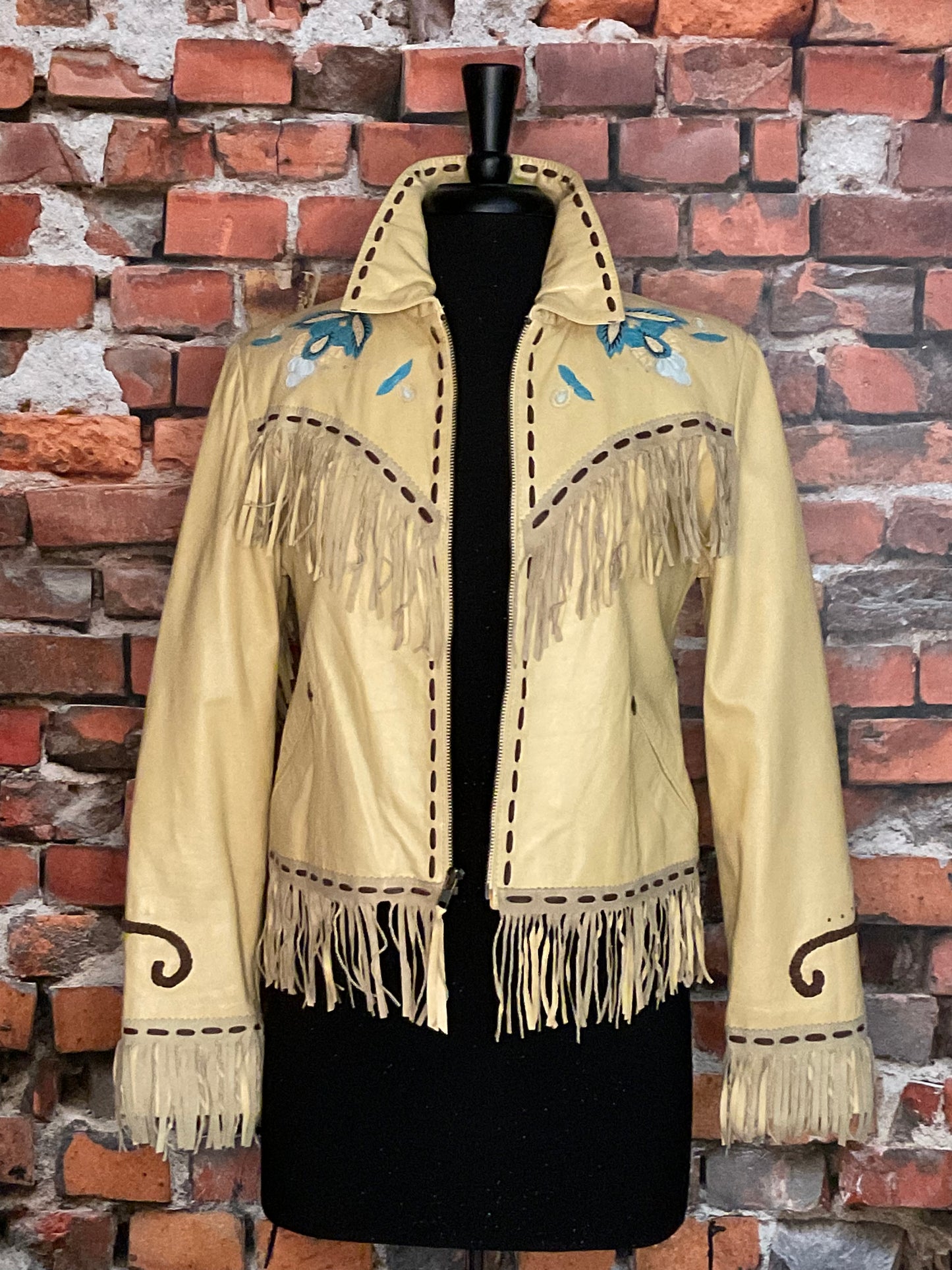 Fringed Leather Embroidered Jacket